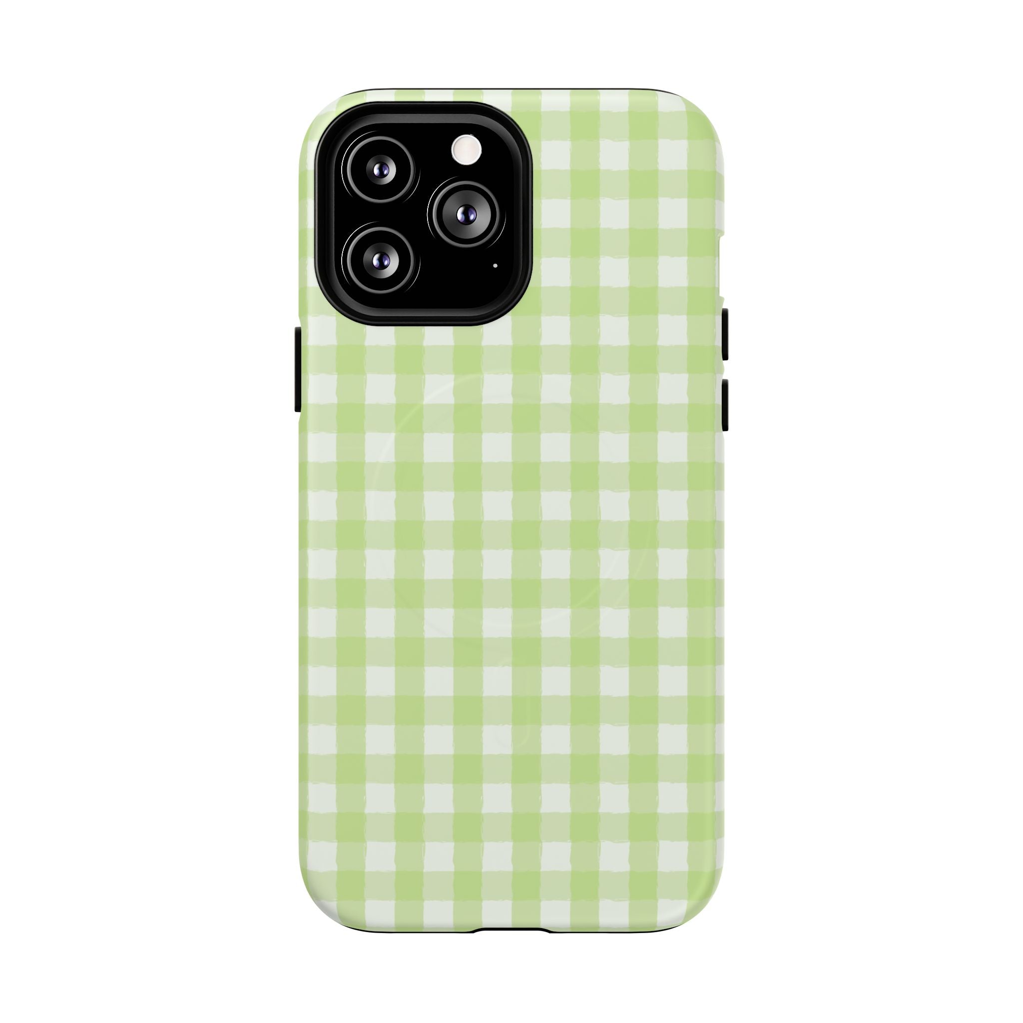Green Gingham iPhone Case – MagSafe Compatible