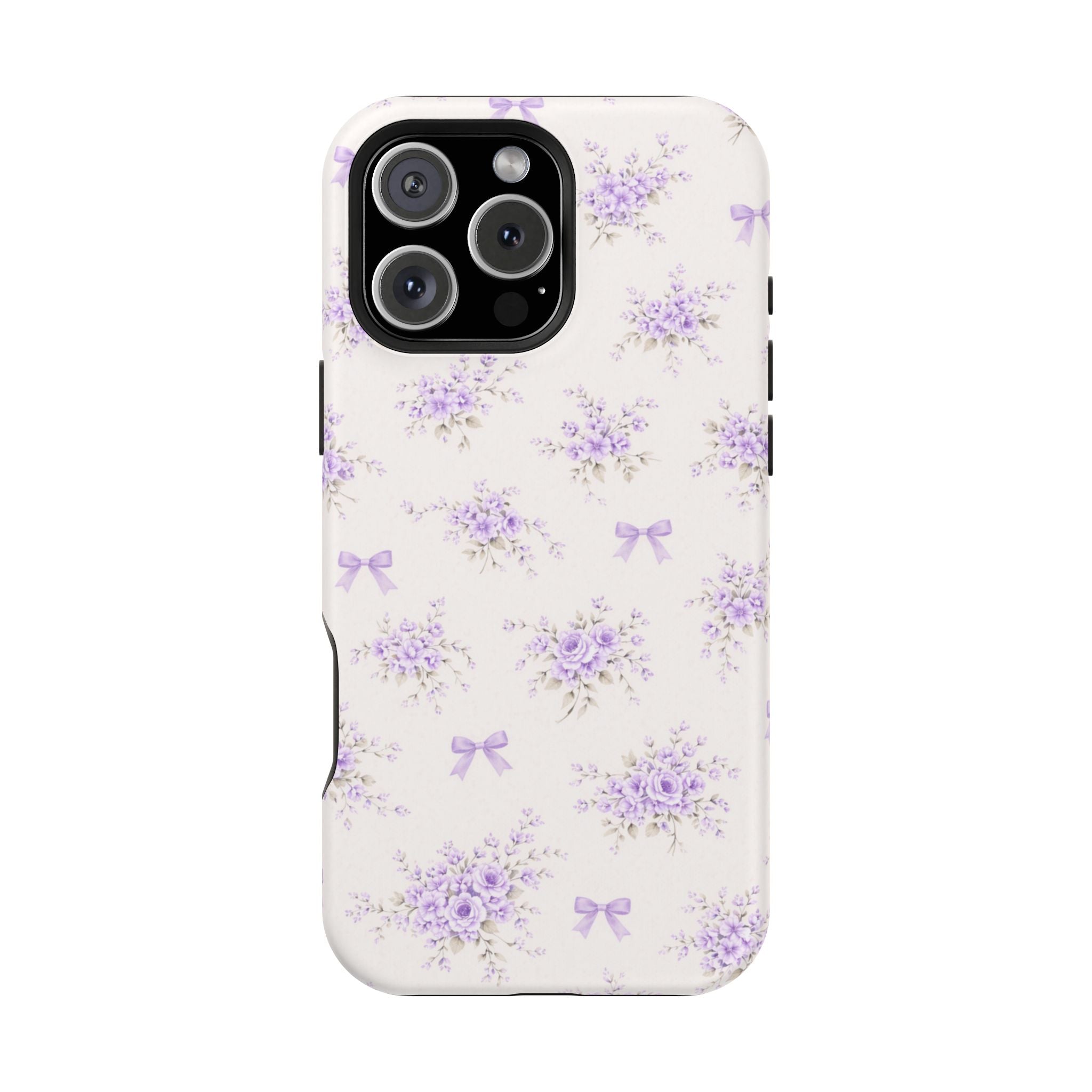 Lavender Bouquet Pattern iPhone Case | Magnetic Impact-Resistant Case