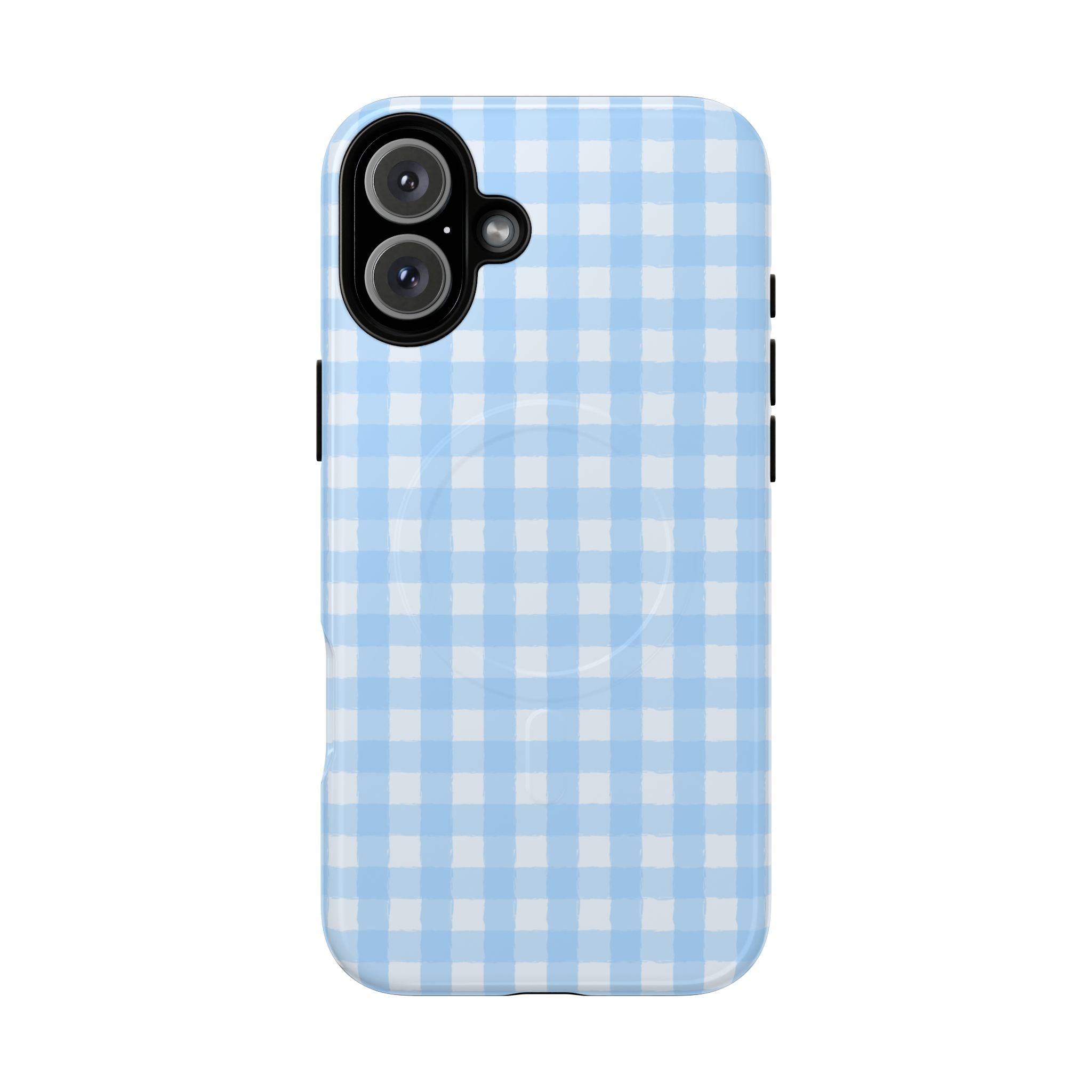 Blue Gingham iPhone Case – MagSafe Compatible