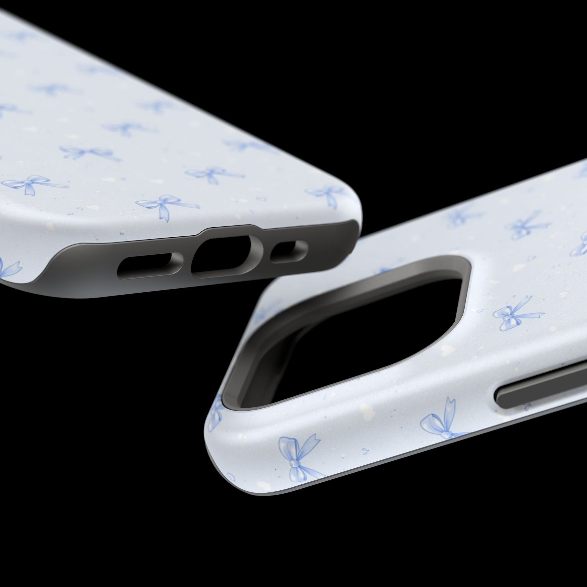 Blue Bow Pattern iPhone Case | Magnetic Impact-Resistant Case