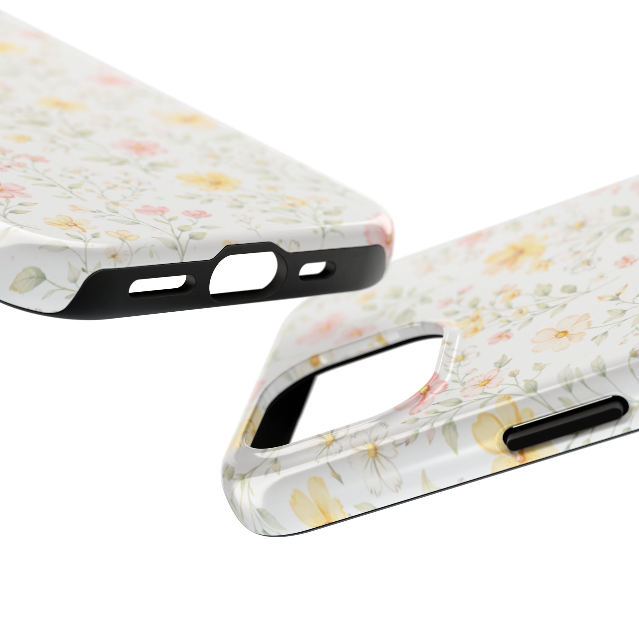 Delicate Pastel Wildflowers Tough Phone Case, Floral Botanical Pattern