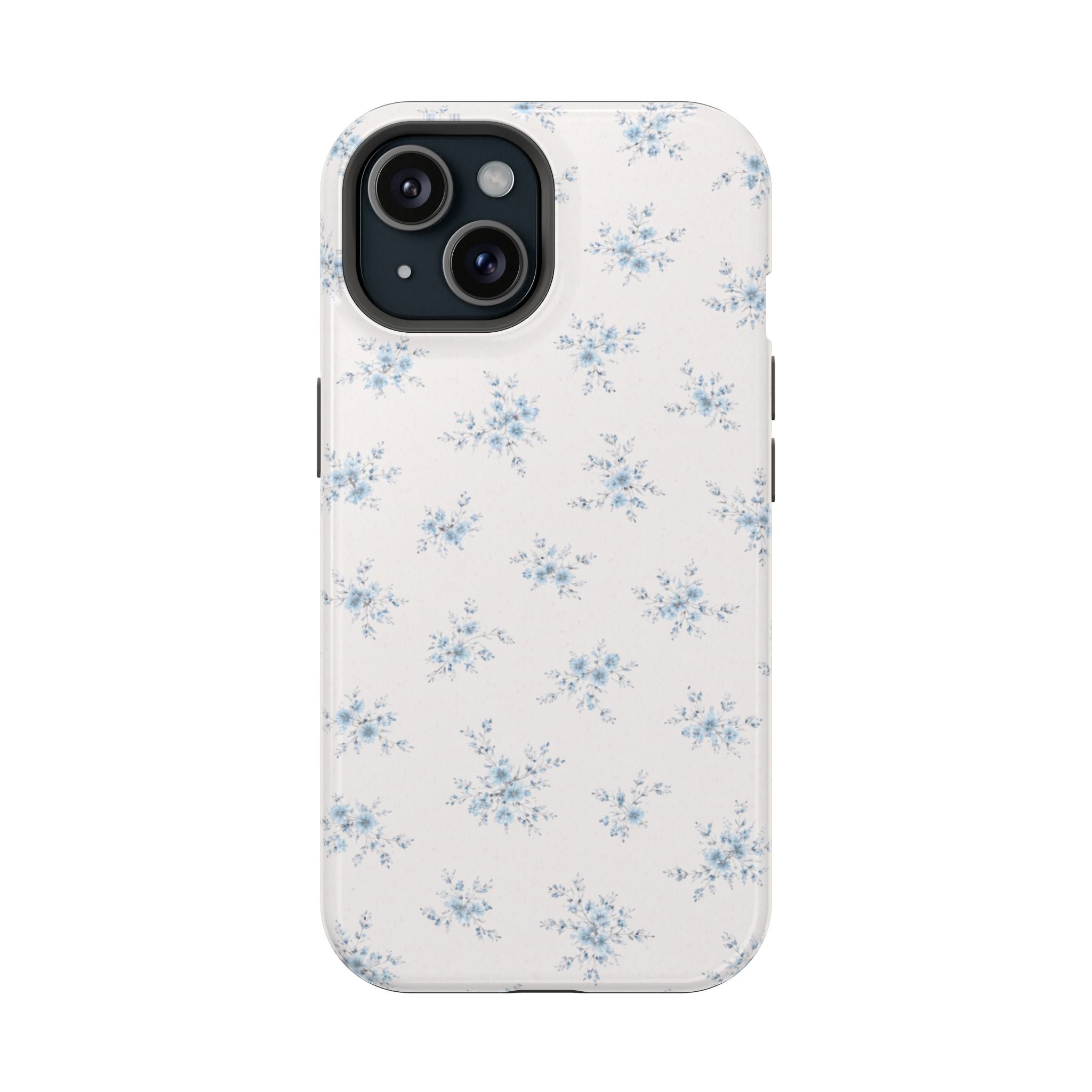 Blue Floral Pattern iPhone Case | Magnetic Impact-Resistant Case