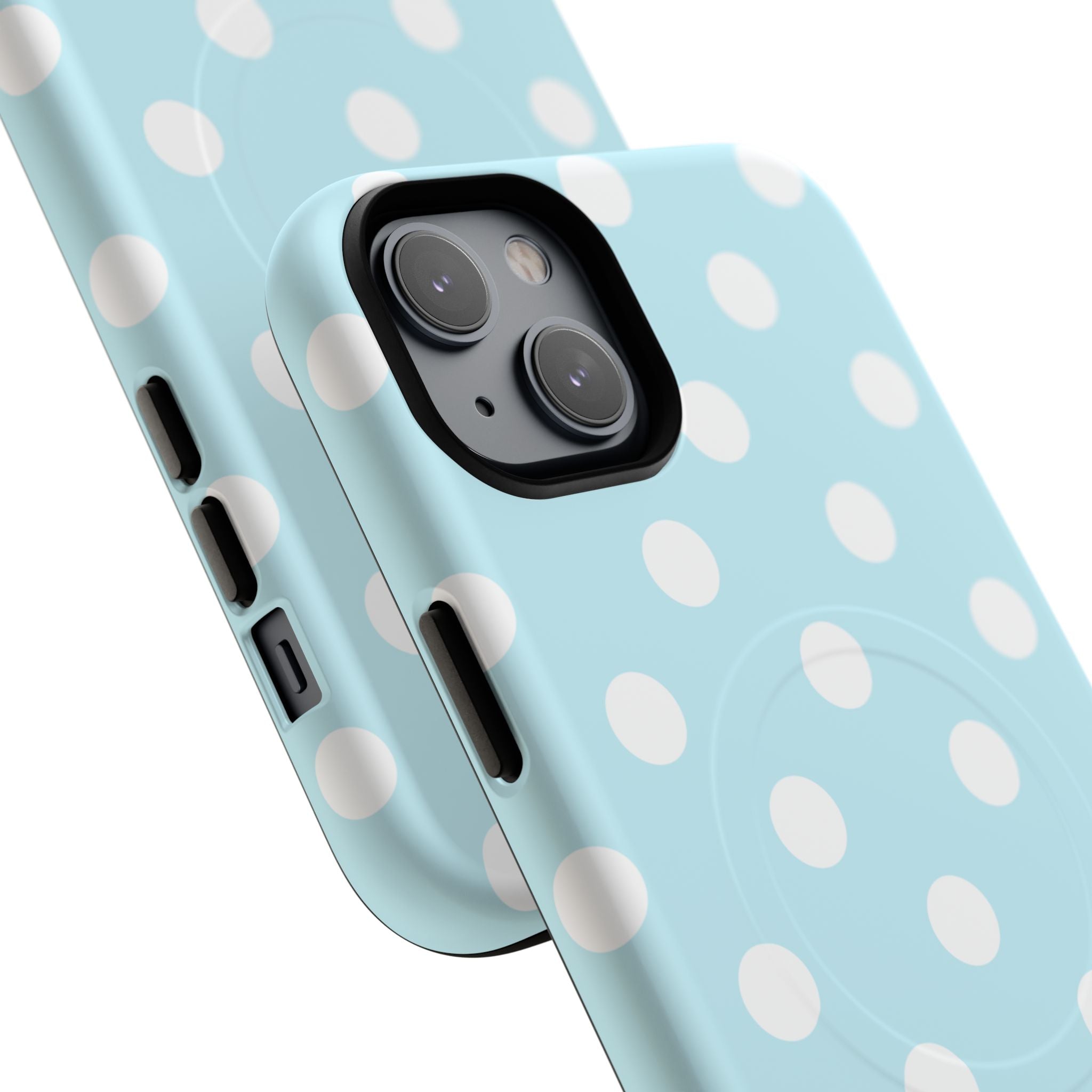 Blue Polka Dot iPhone Case – MagSafe Compatible