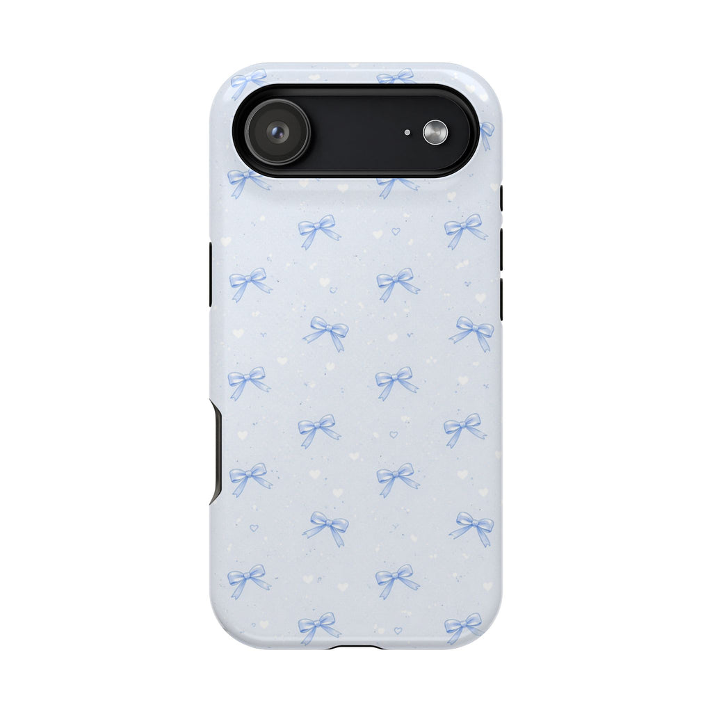 Blue Bow Pattern iPhone Case | Magnetic Impact-Resistant Case