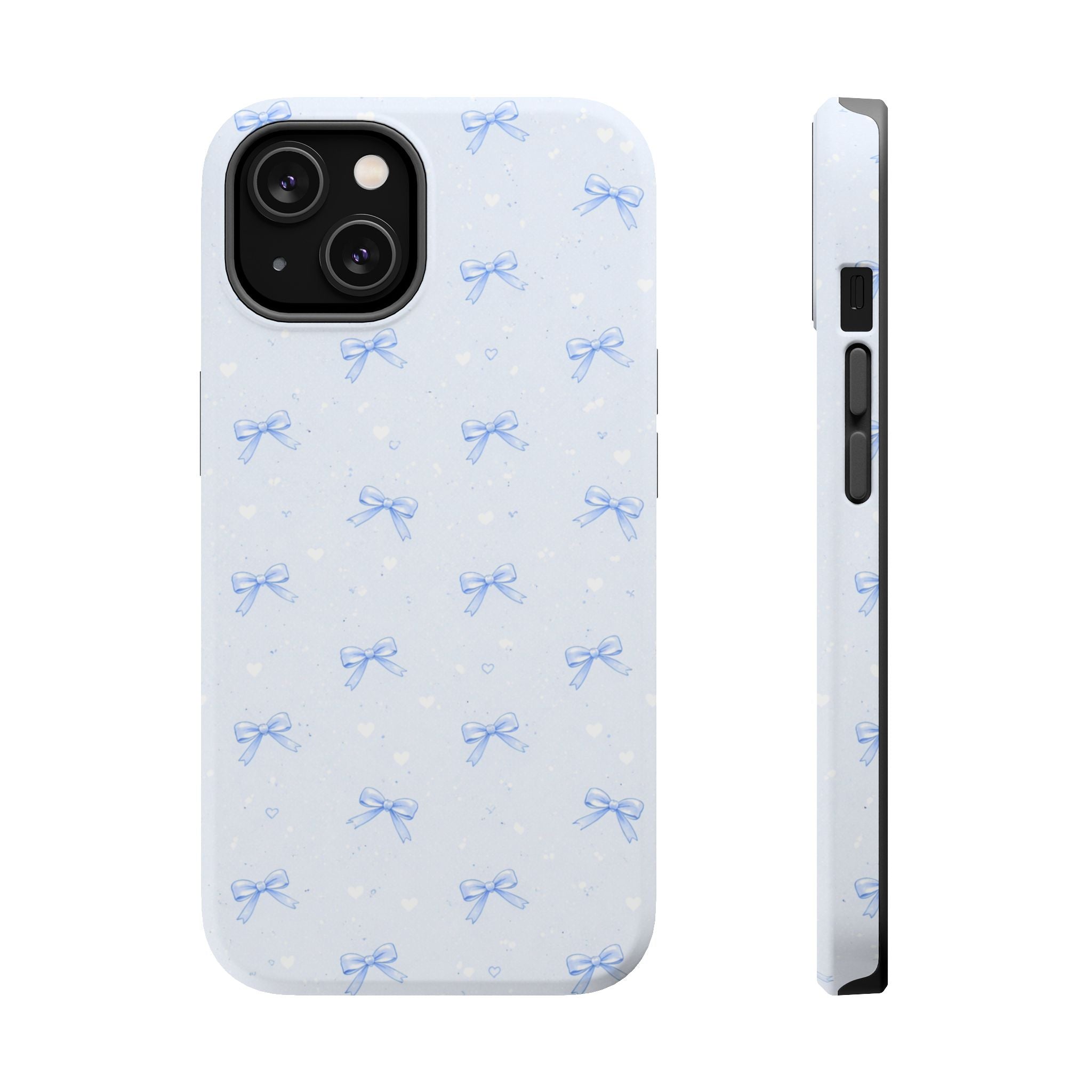 Blue Bow Pattern iPhone Case | Magnetic Impact-Resistant Case