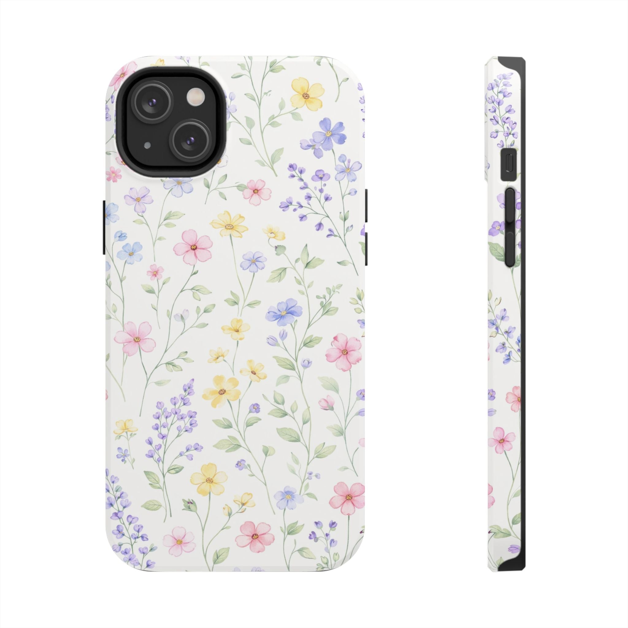 Watercolor Wildflowers Tough iPhone Case | Pastel Floral iPhone Case