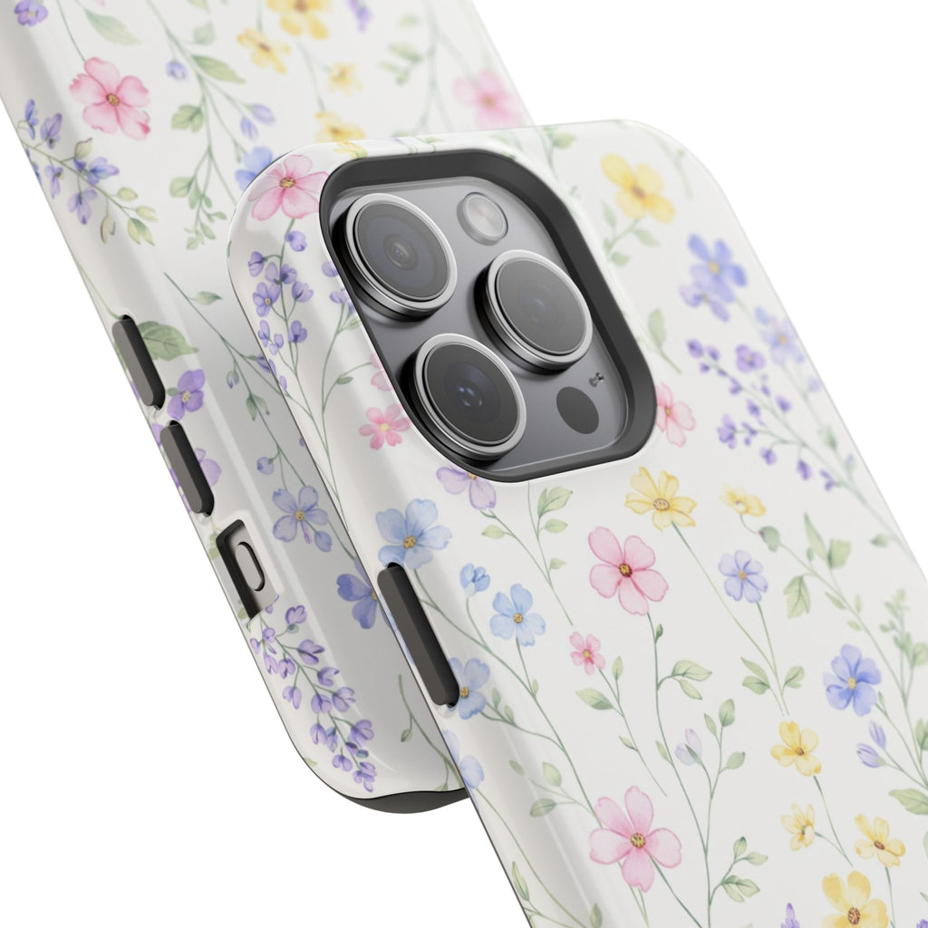 Pastel Wildflower Pattern iPhone Case | Magnetic Impact-Resistant Case