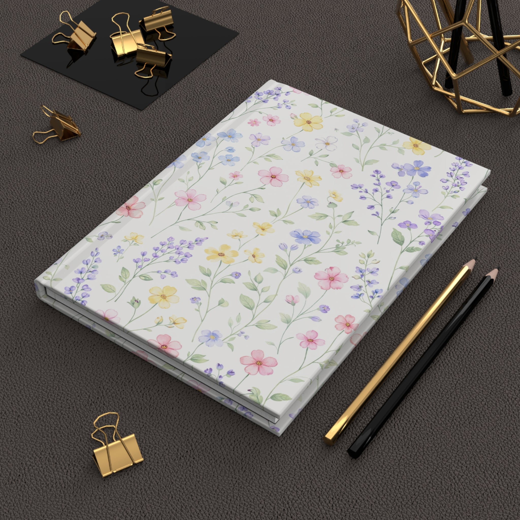 Watercolor Wildflower Pattern Journal | Floral Hardcover Notebook