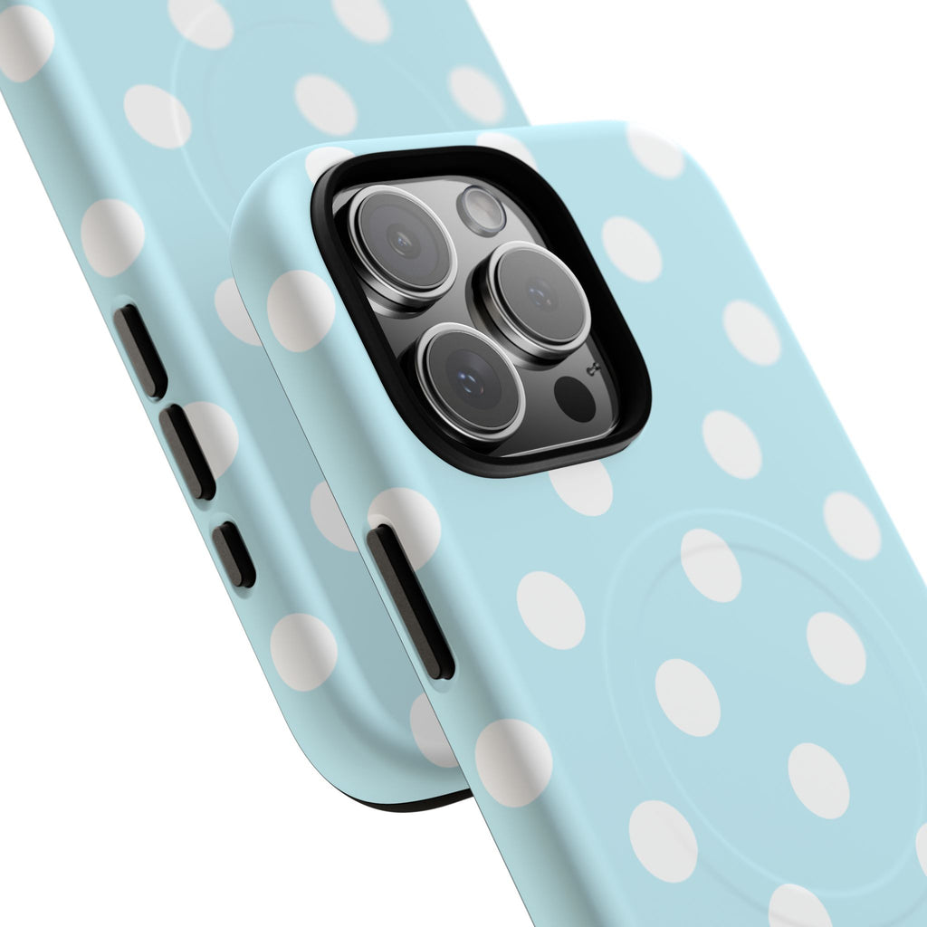 Blue Polka Dot iPhone Case – MagSafe Compatible