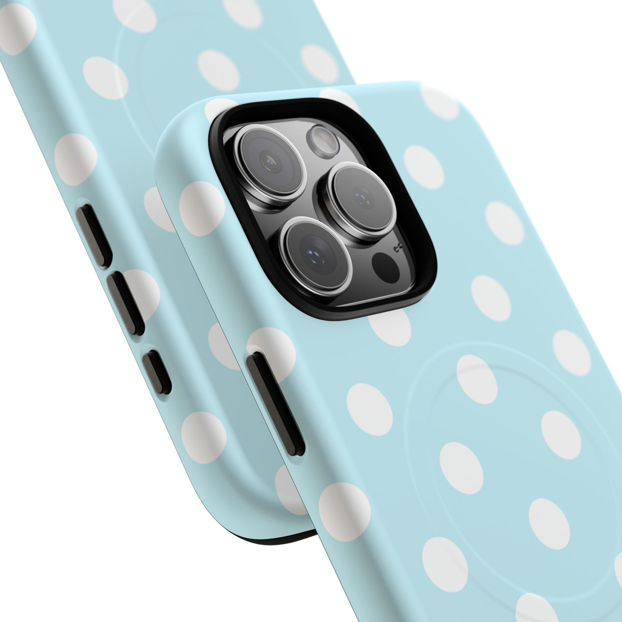 Blue Polka Dot iPhone Case – MagSafe Compatible