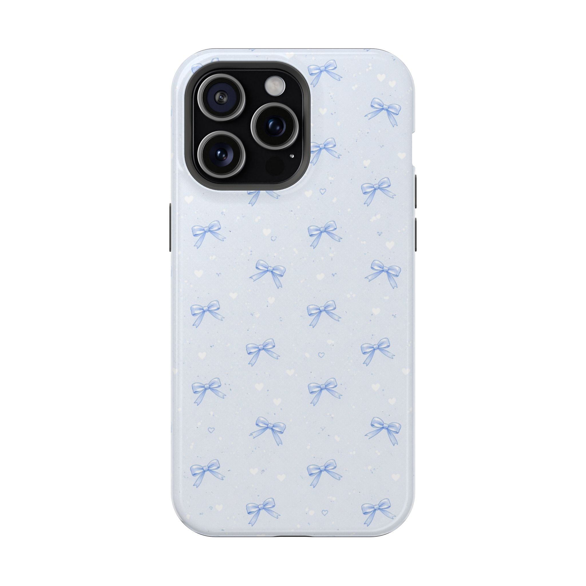 Blue Bow Pattern iPhone Case | Magnetic Impact-Resistant Case