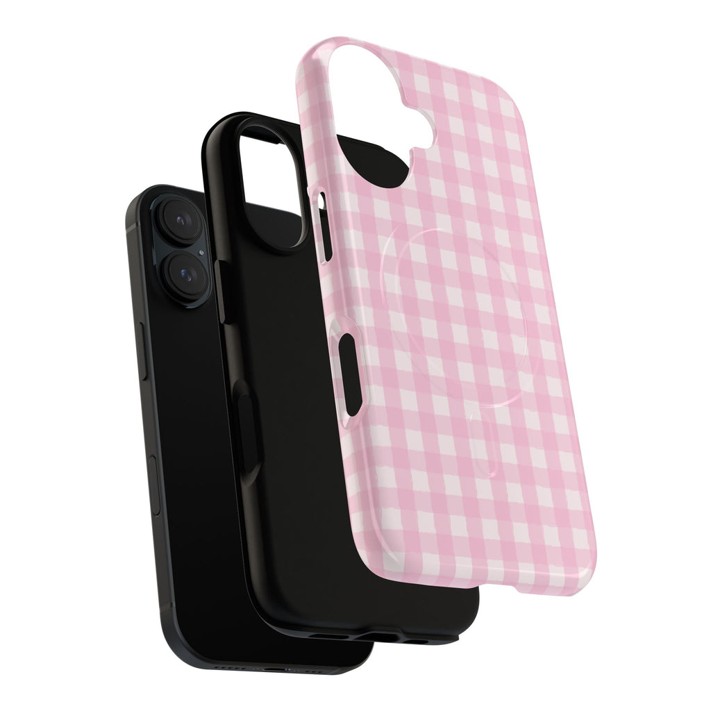 Pink Gingham iPhone Case – MagSafe Compatible