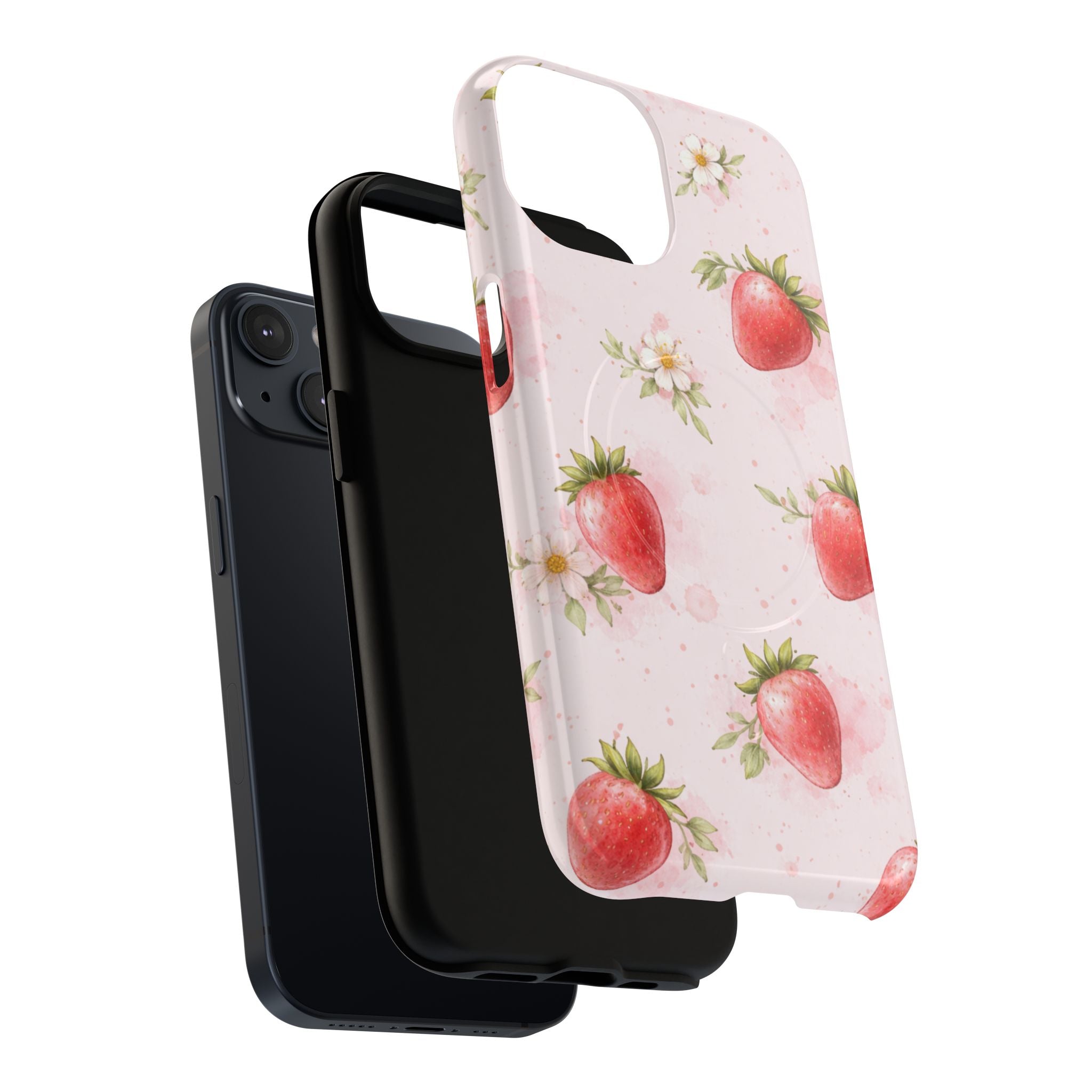 Strawberry Blossom iPhone Case – MagSafe Compatible