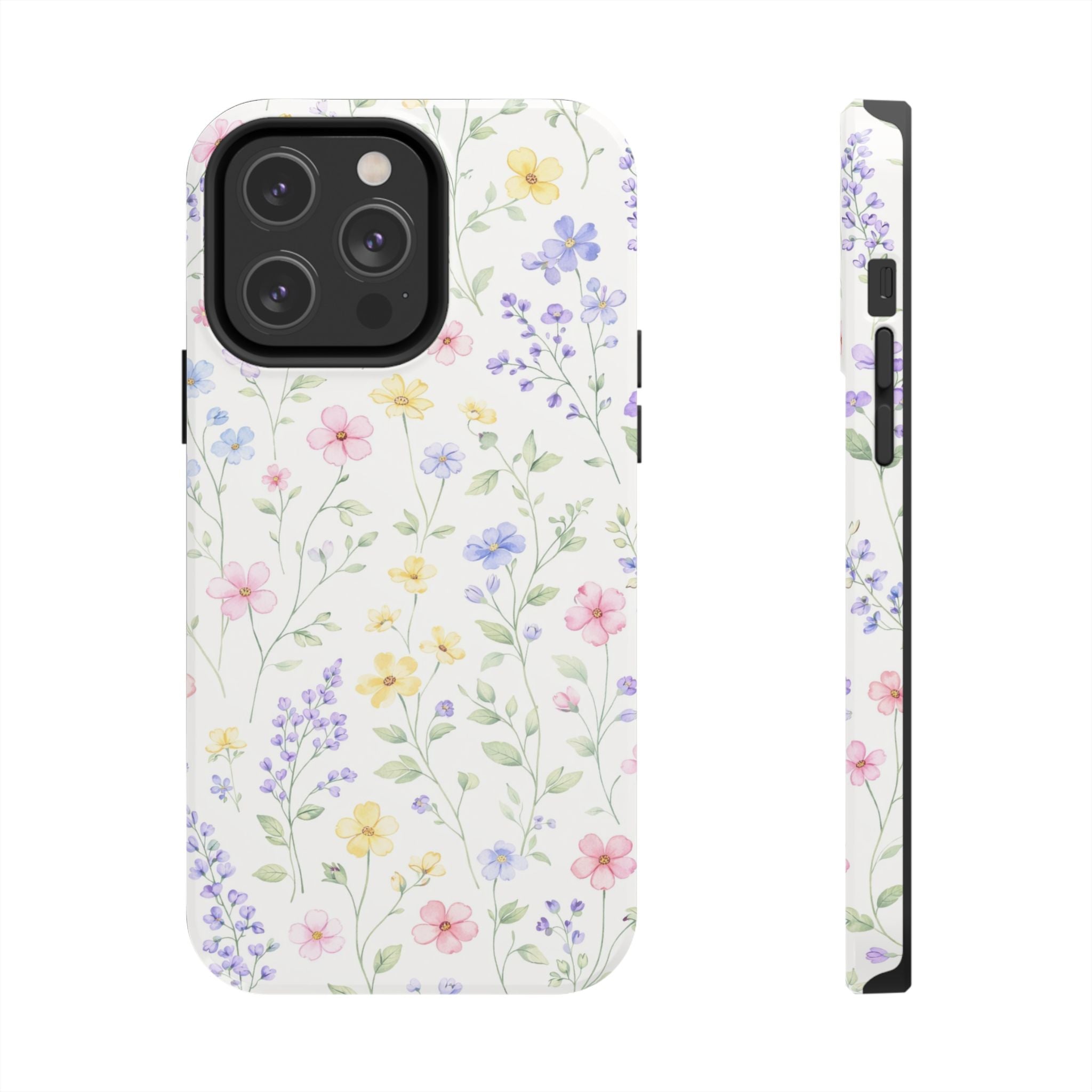 Watercolor Wildflowers Tough iPhone Case | Pastel Floral iPhone Case