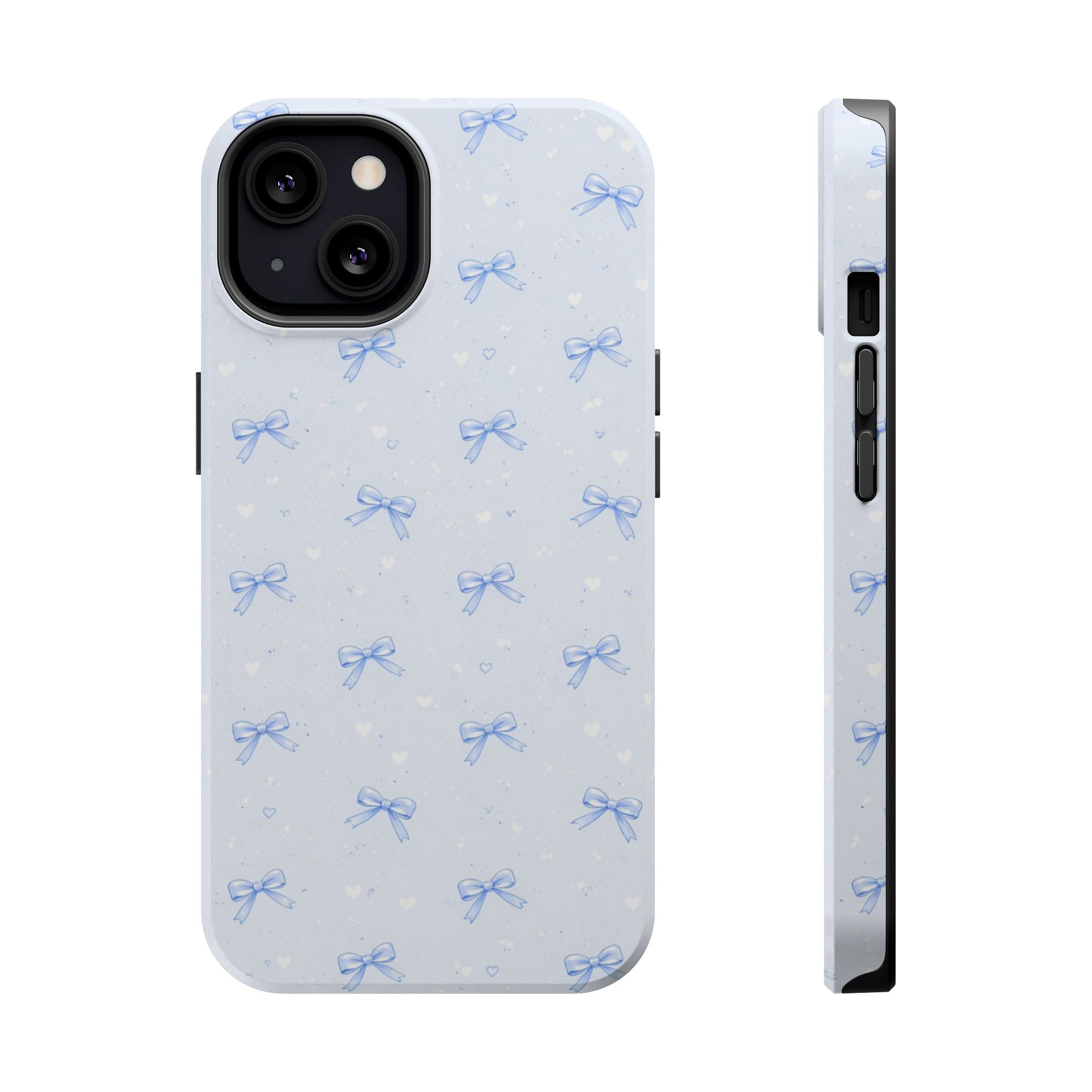 Blue Bow Pattern iPhone Case | Magnetic Impact-Resistant Case