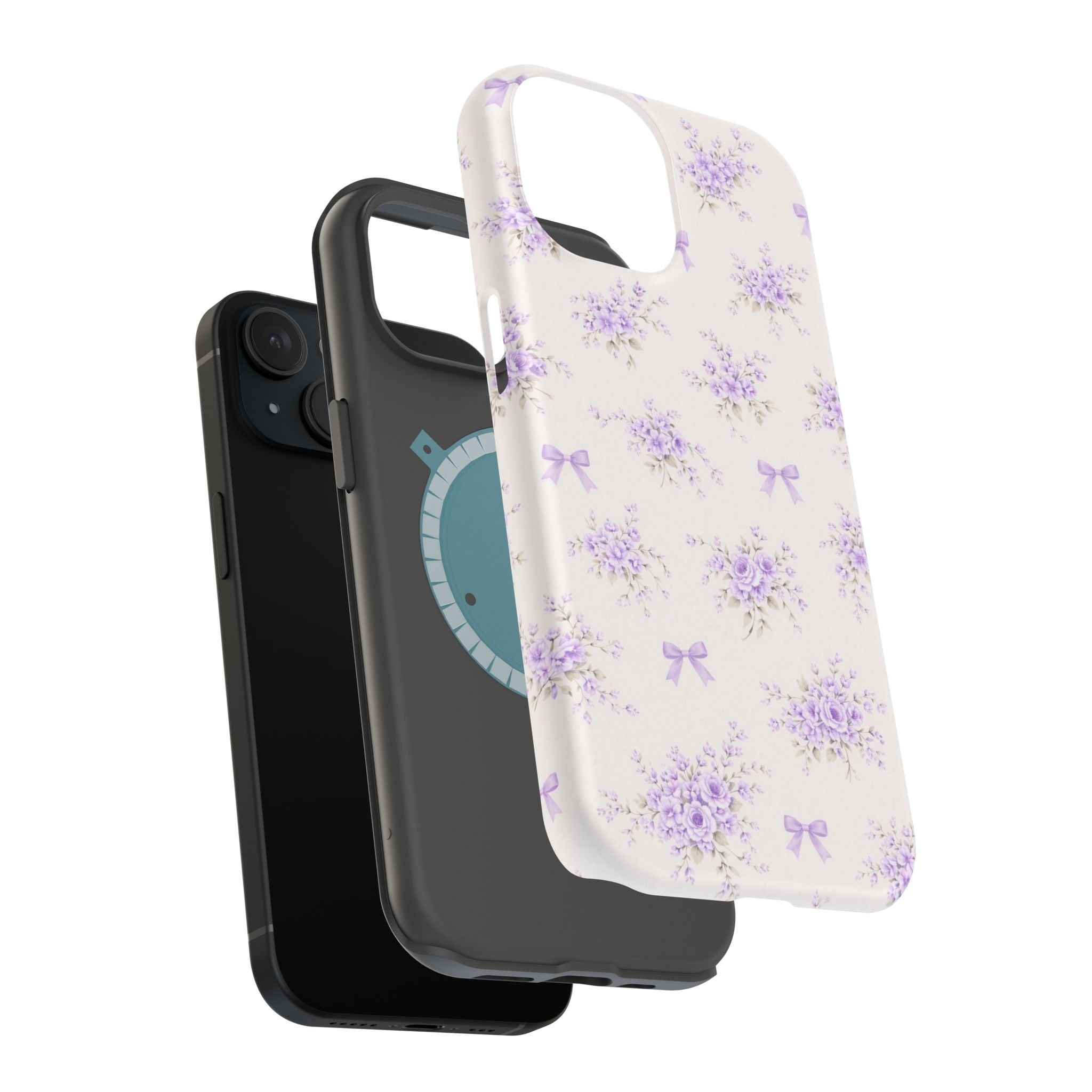 Lavender Bouquet Pattern iPhone Case | Magnetic Impact-Resistant Case