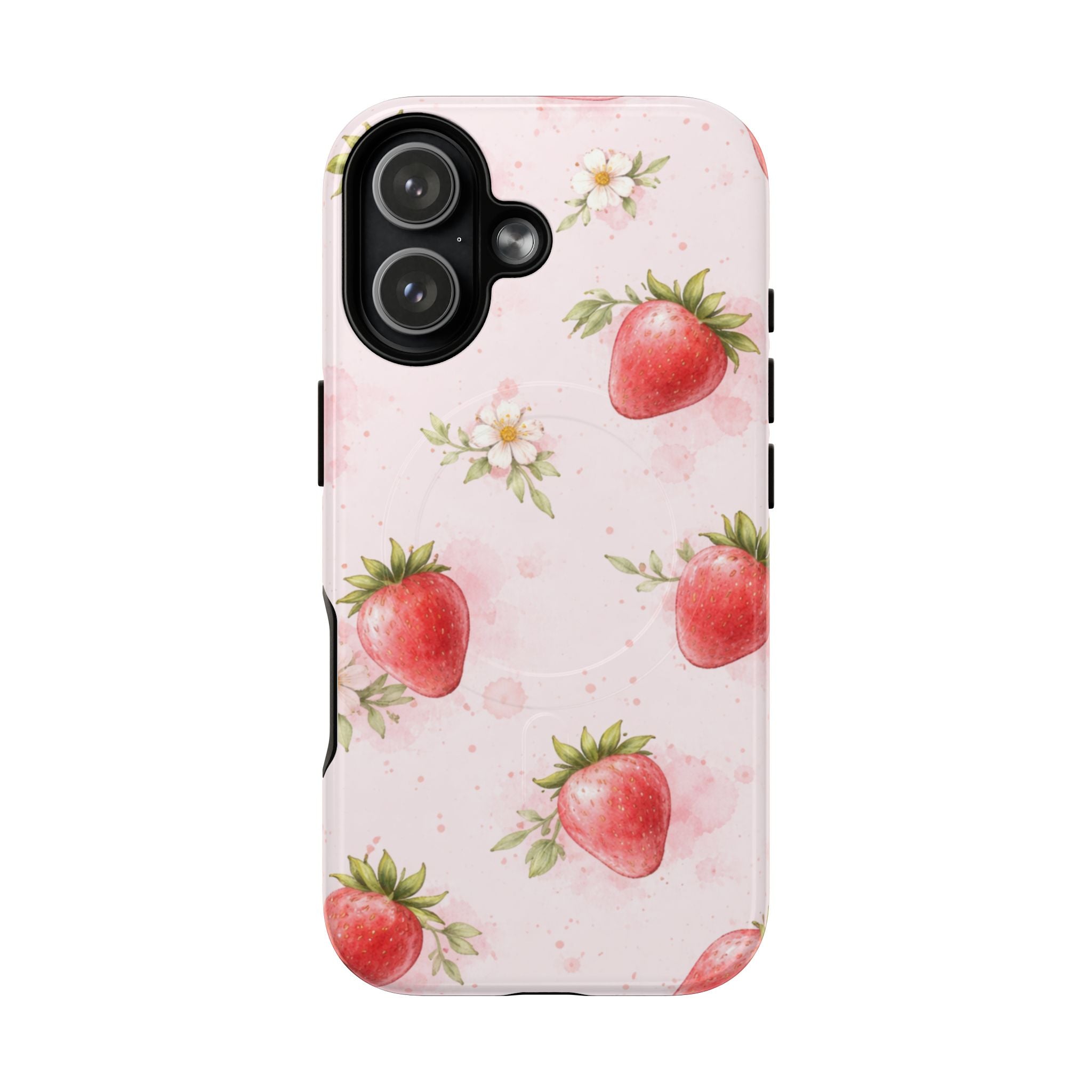 Strawberry Blossom iPhone Case – MagSafe Compatible