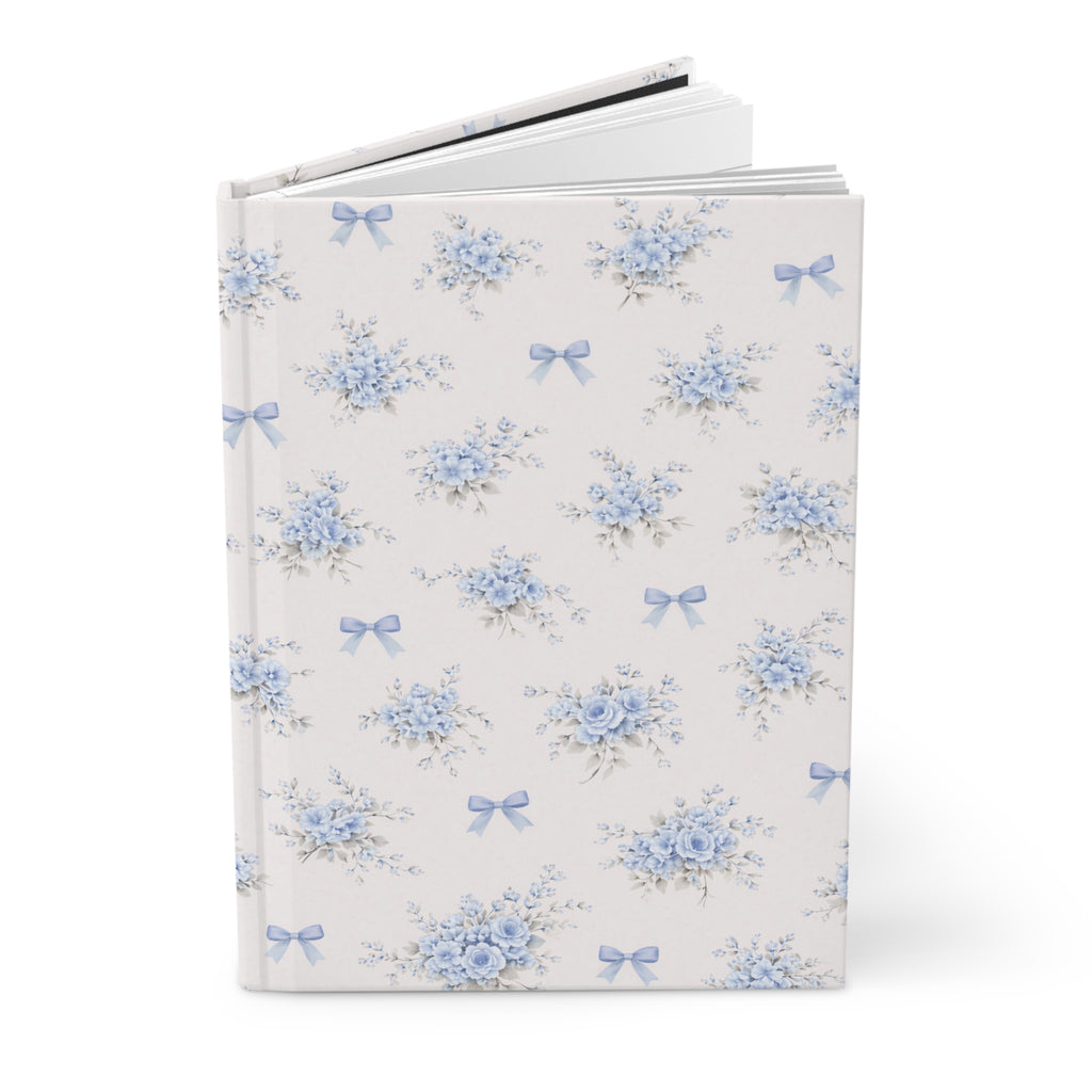 Blue Floral Bouquet Journal | Hardcover Notebook with Ribbon Bows