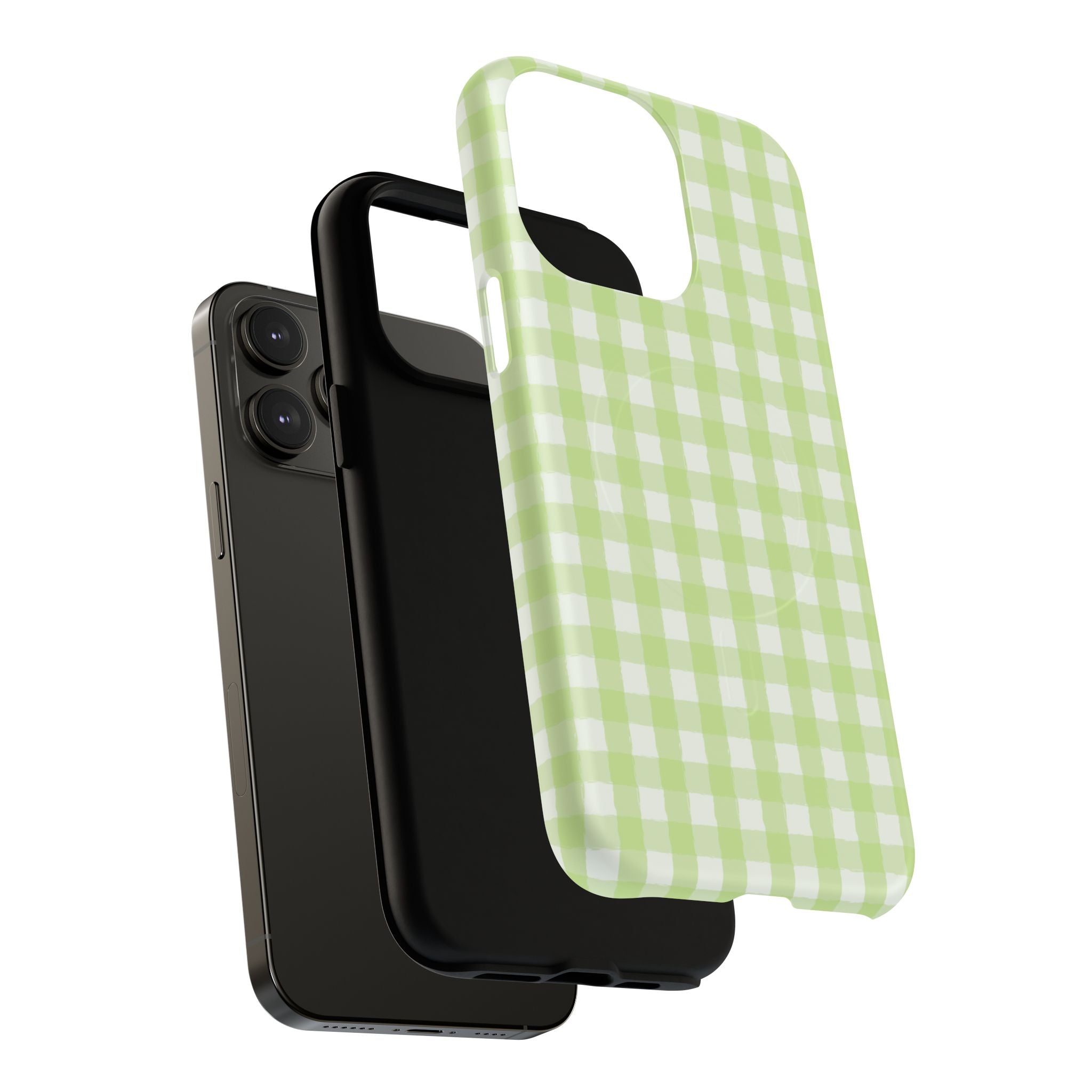 Green Gingham iPhone Case – MagSafe Compatible