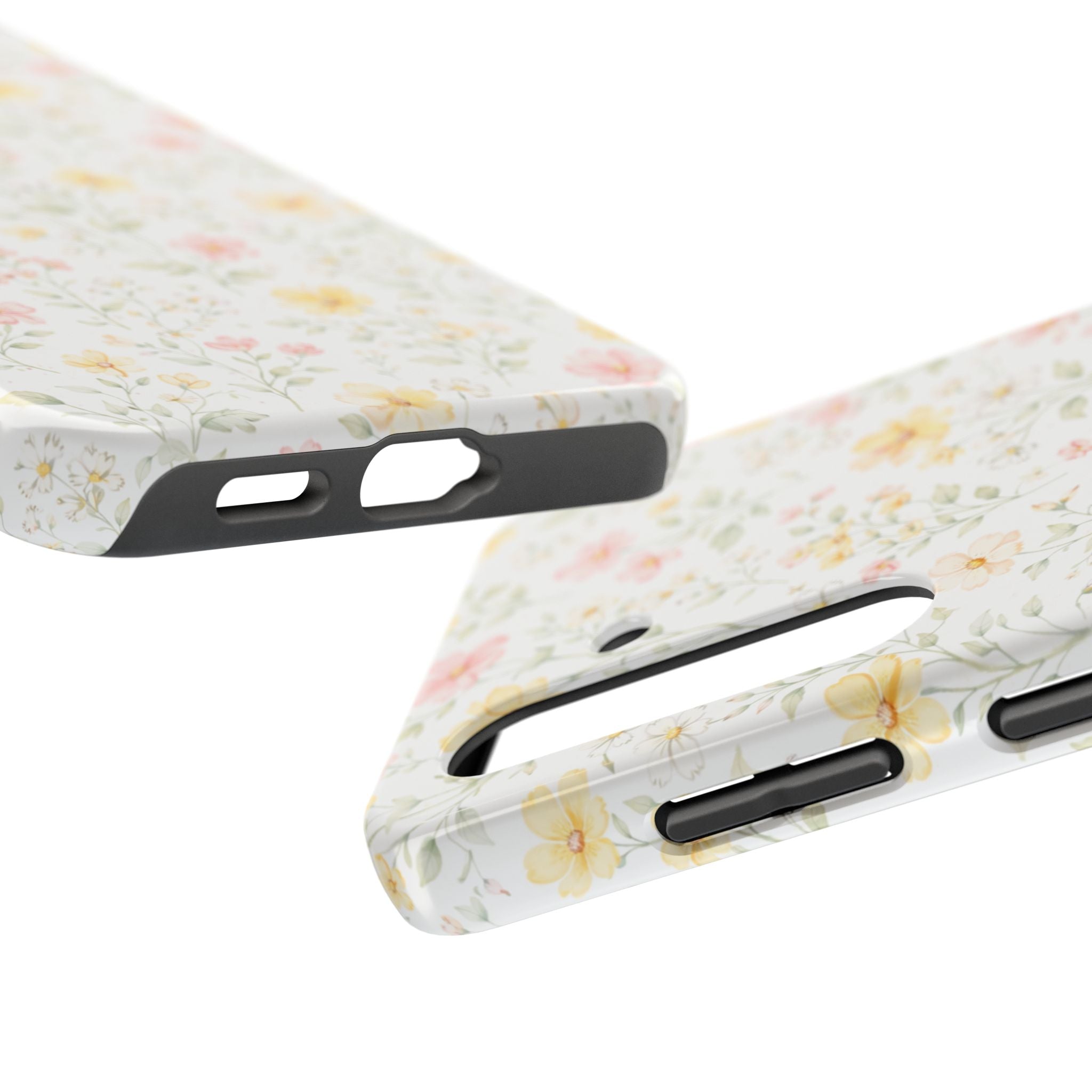 Pastel Floral Pattern Tough Phone Case, Vintage Dainty Flowers