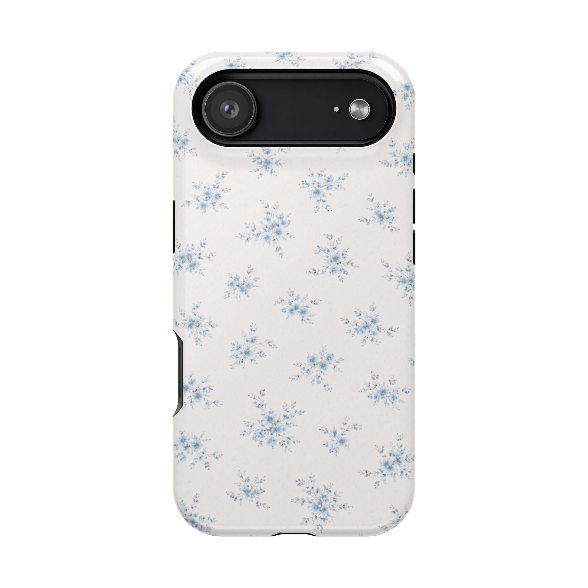 Blue Floral Pattern iPhone Case | Magnetic Impact-Resistant Case