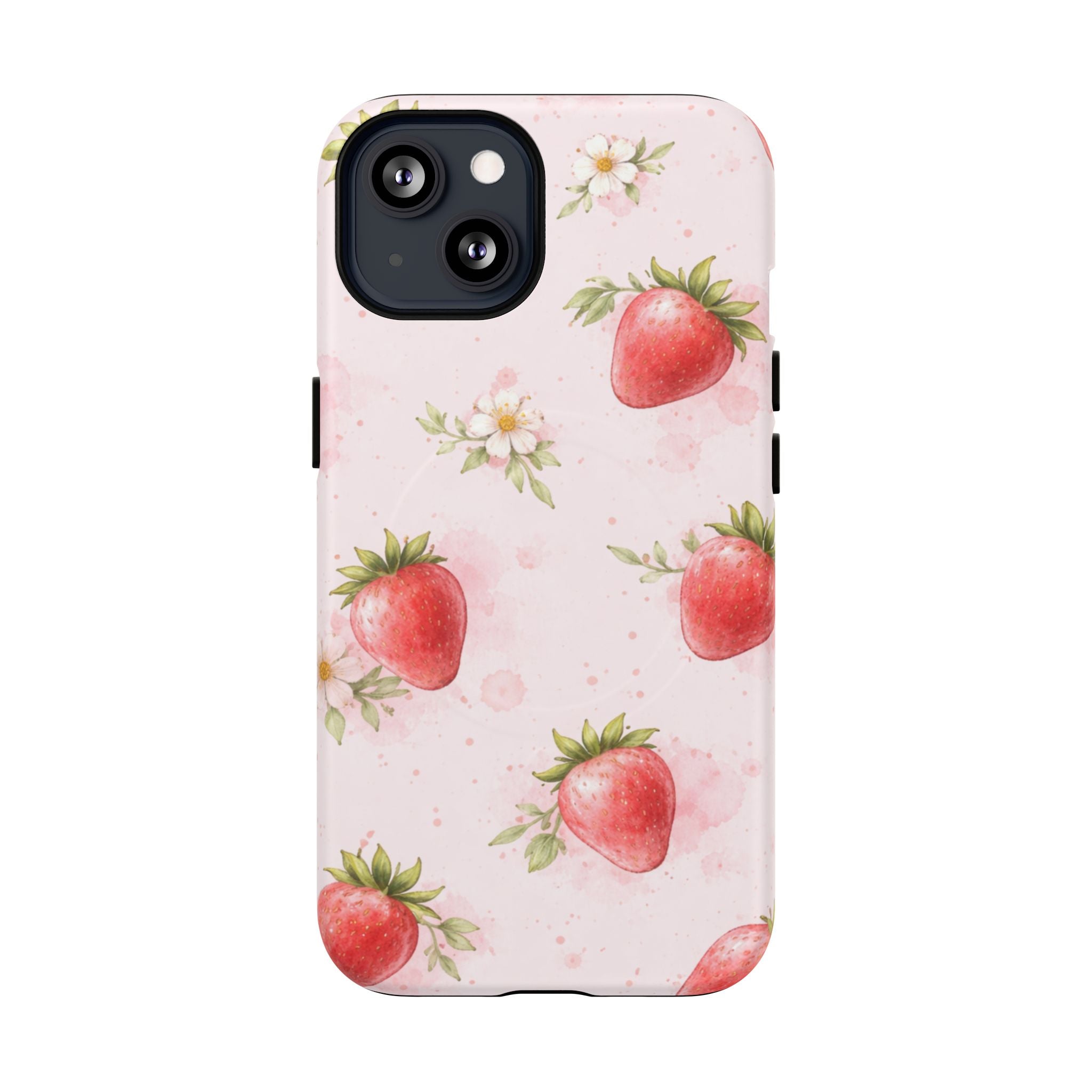 Strawberry Blossom iPhone Case – MagSafe Compatible