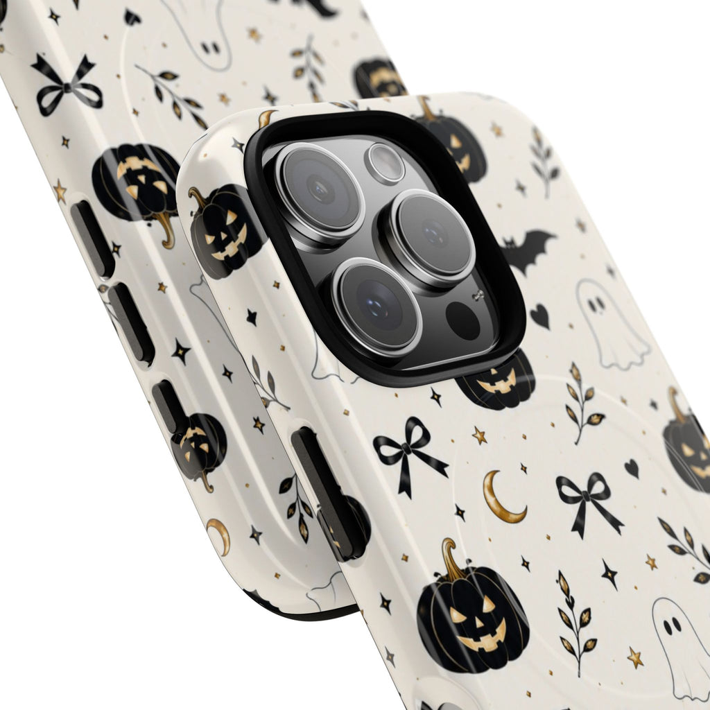 Halloween Ghost & Pumpkin Phone Case — MagSafe Tough Case with Drop Protection