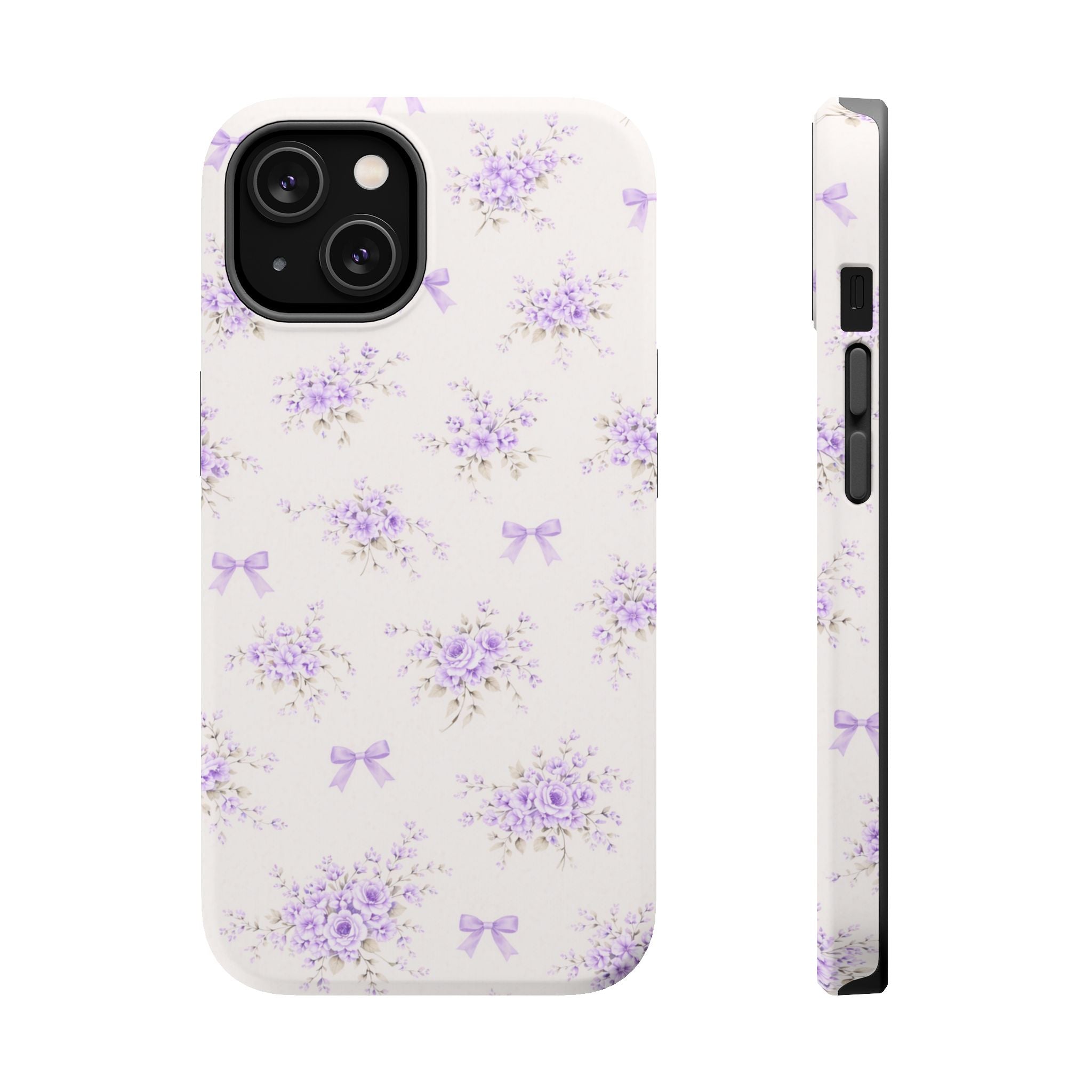 Lavender Bouquet Pattern iPhone Case | Magnetic Impact-Resistant Case