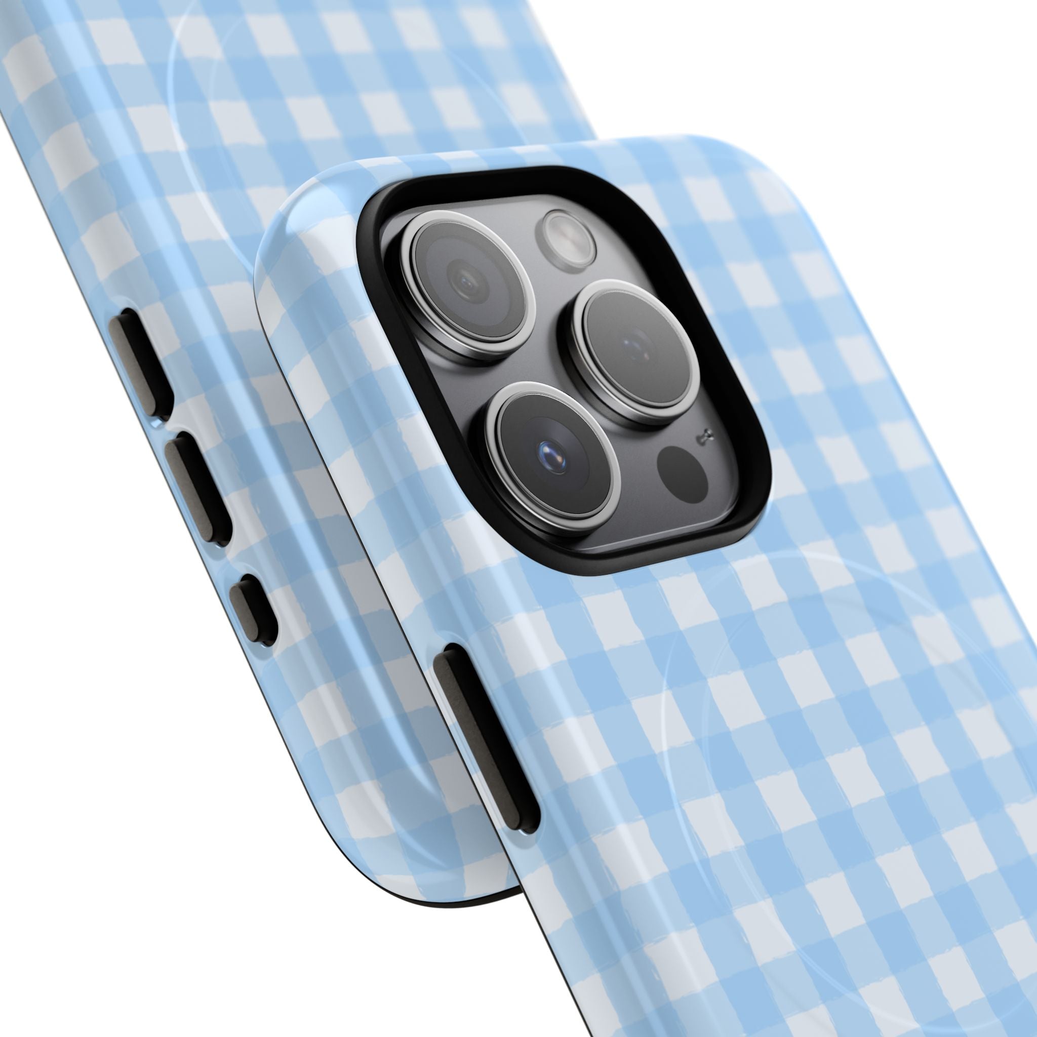 Blue Gingham iPhone Case – MagSafe Compatible