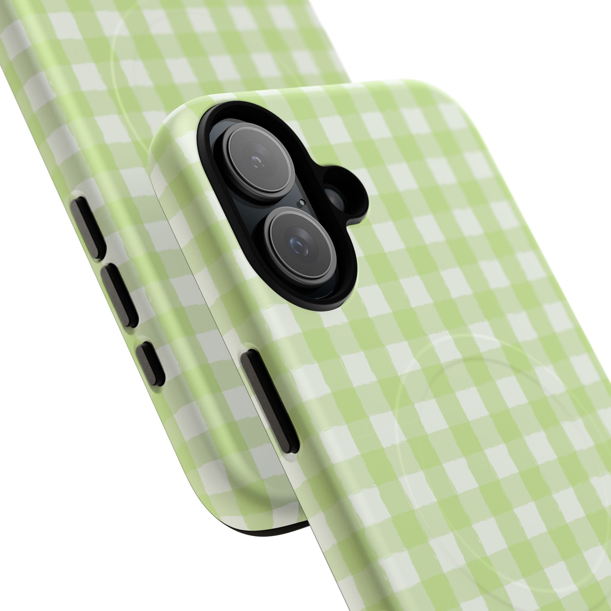 Green Gingham iPhone Case – MagSafe Compatible