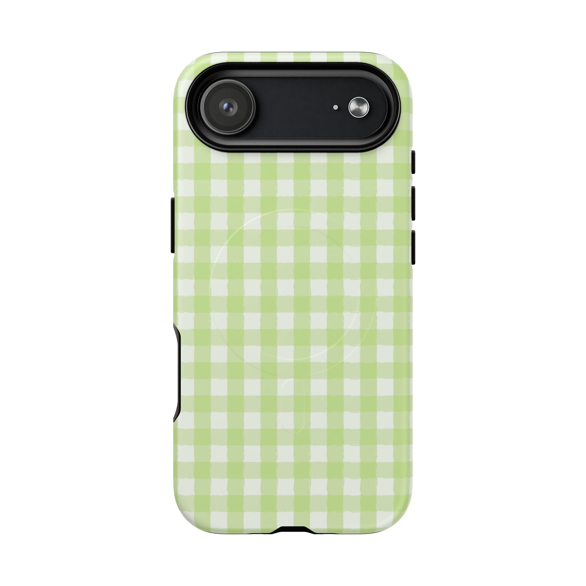 Green Gingham iPhone Case – MagSafe Compatible