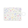 Pastel Wildflower Pattern Saffiano Leather Card Holder | Floral Cardholder