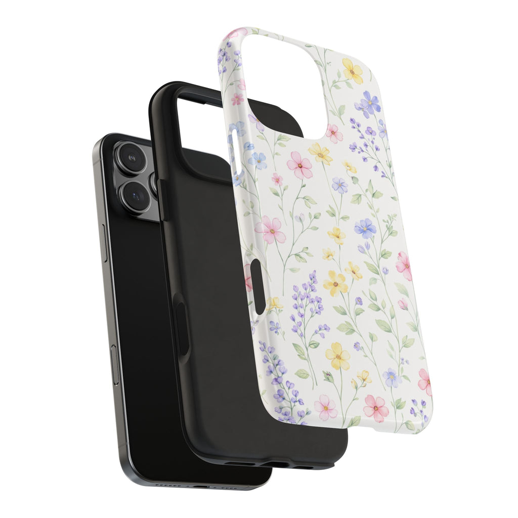 Watercolor Wildflowers Tough iPhone Case | Pastel Floral iPhone Case
