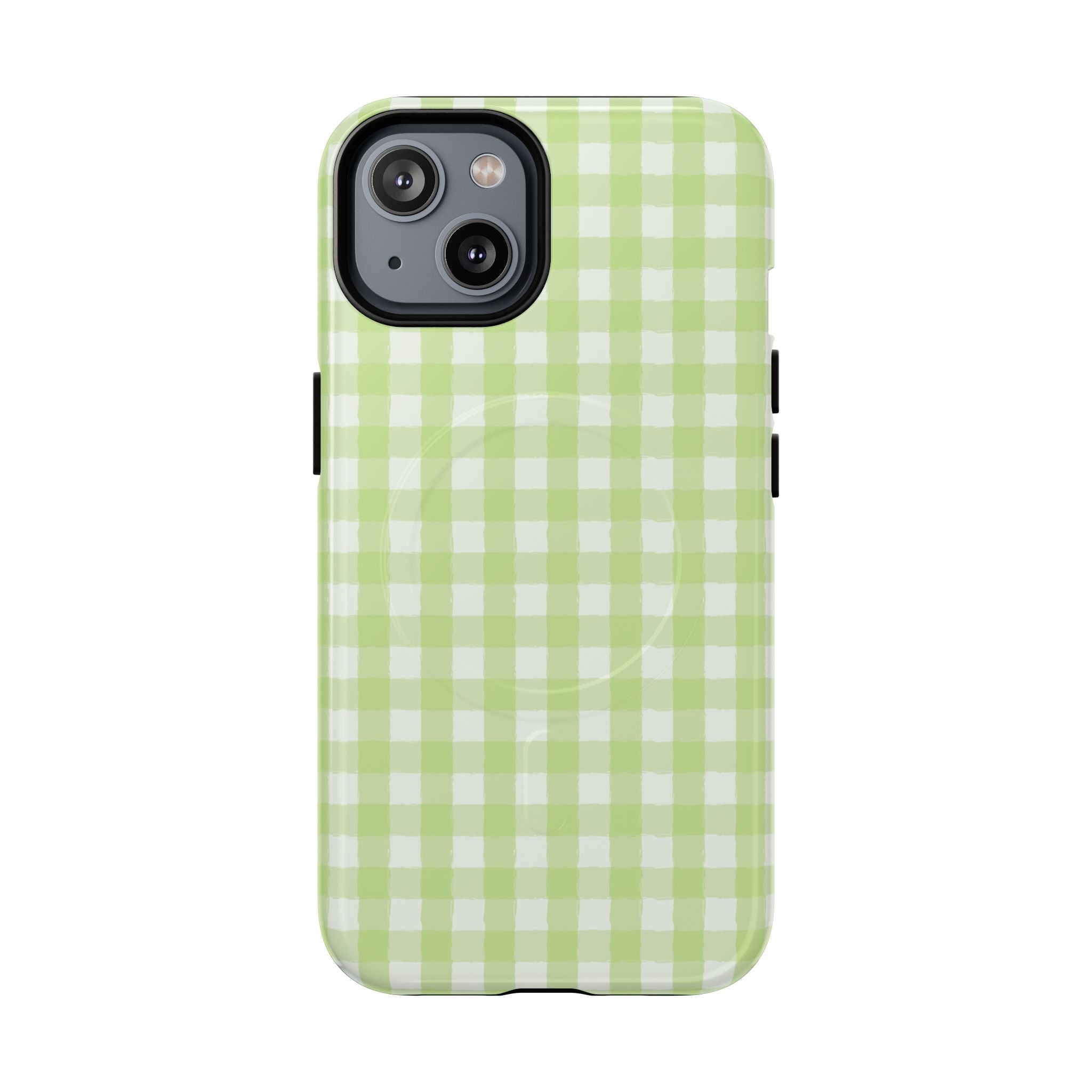 Green Gingham iPhone Case – MagSafe Compatible