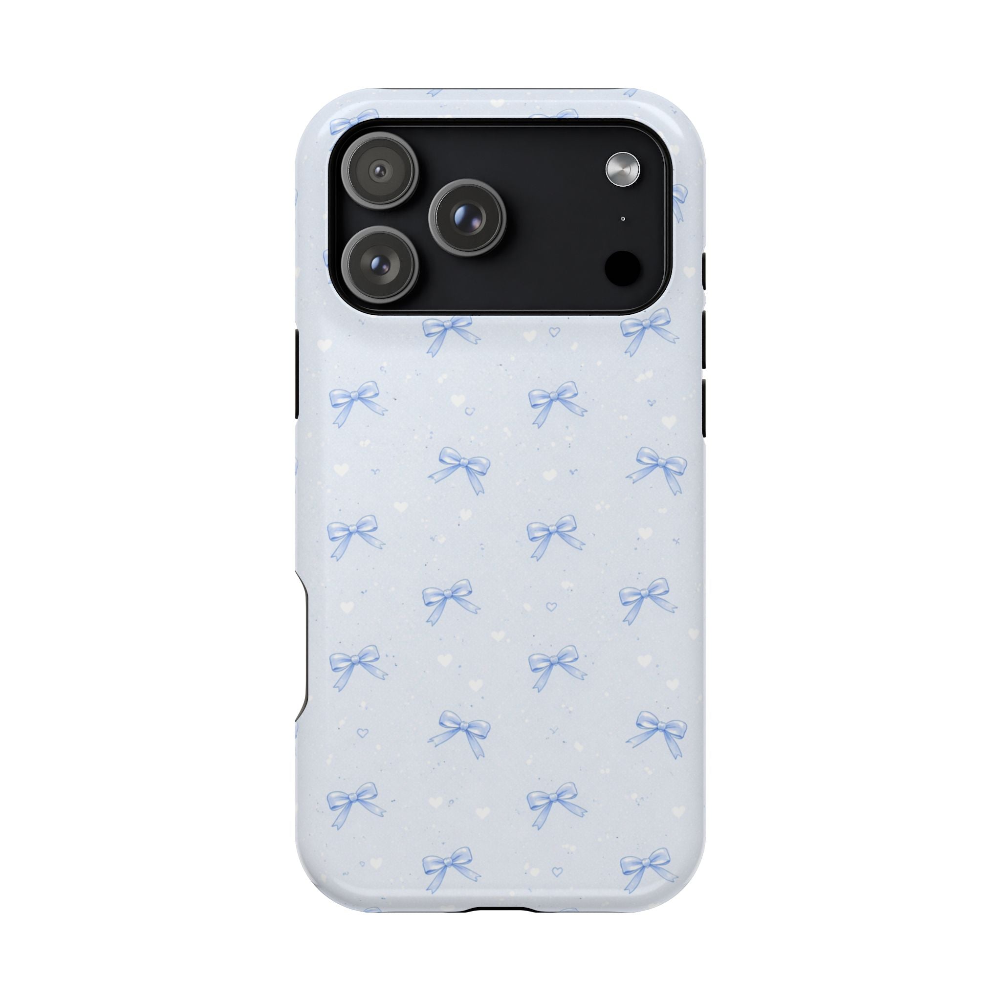 Blue Bow Pattern iPhone Case | Magnetic Impact-Resistant Case