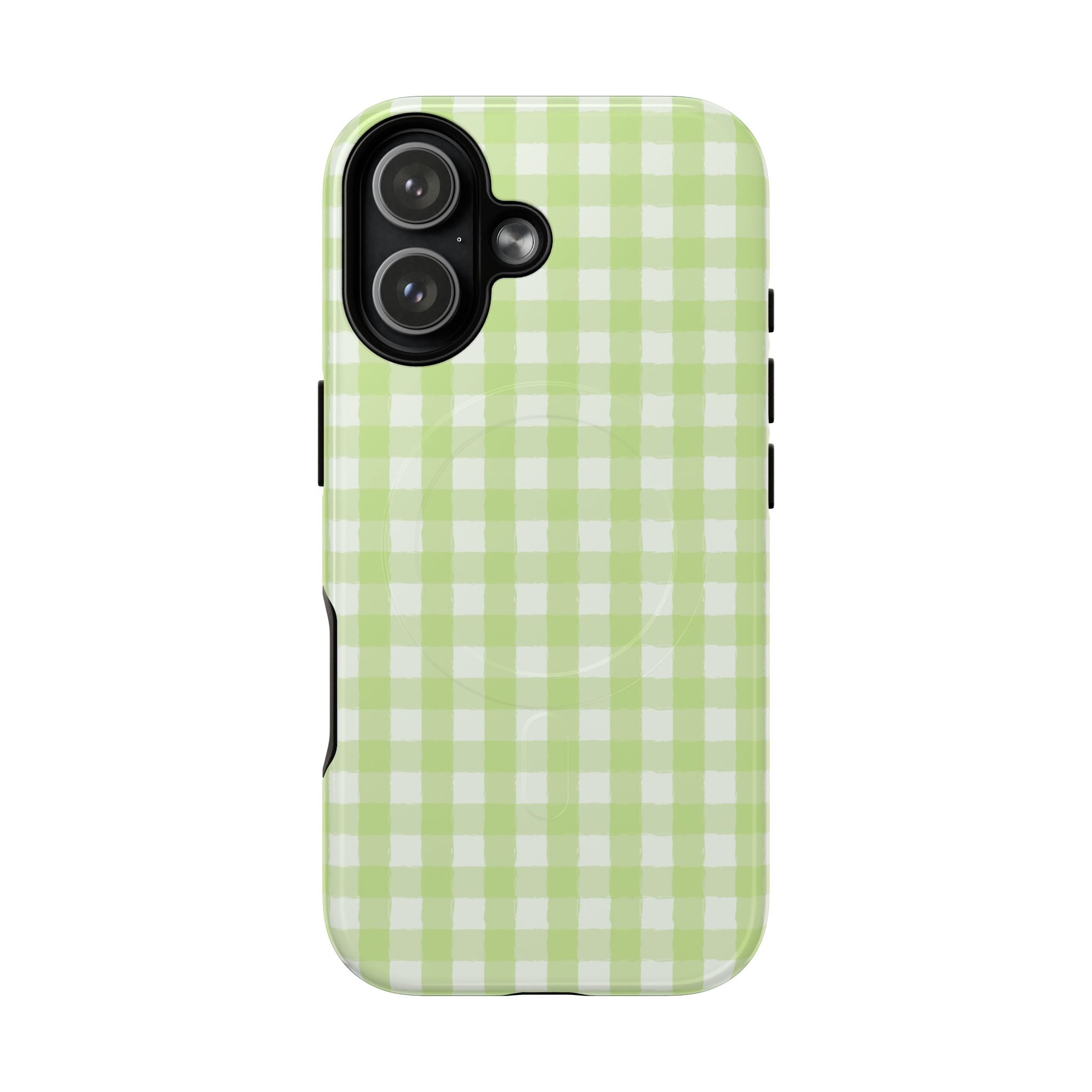 Green Gingham iPhone Case – MagSafe Compatible