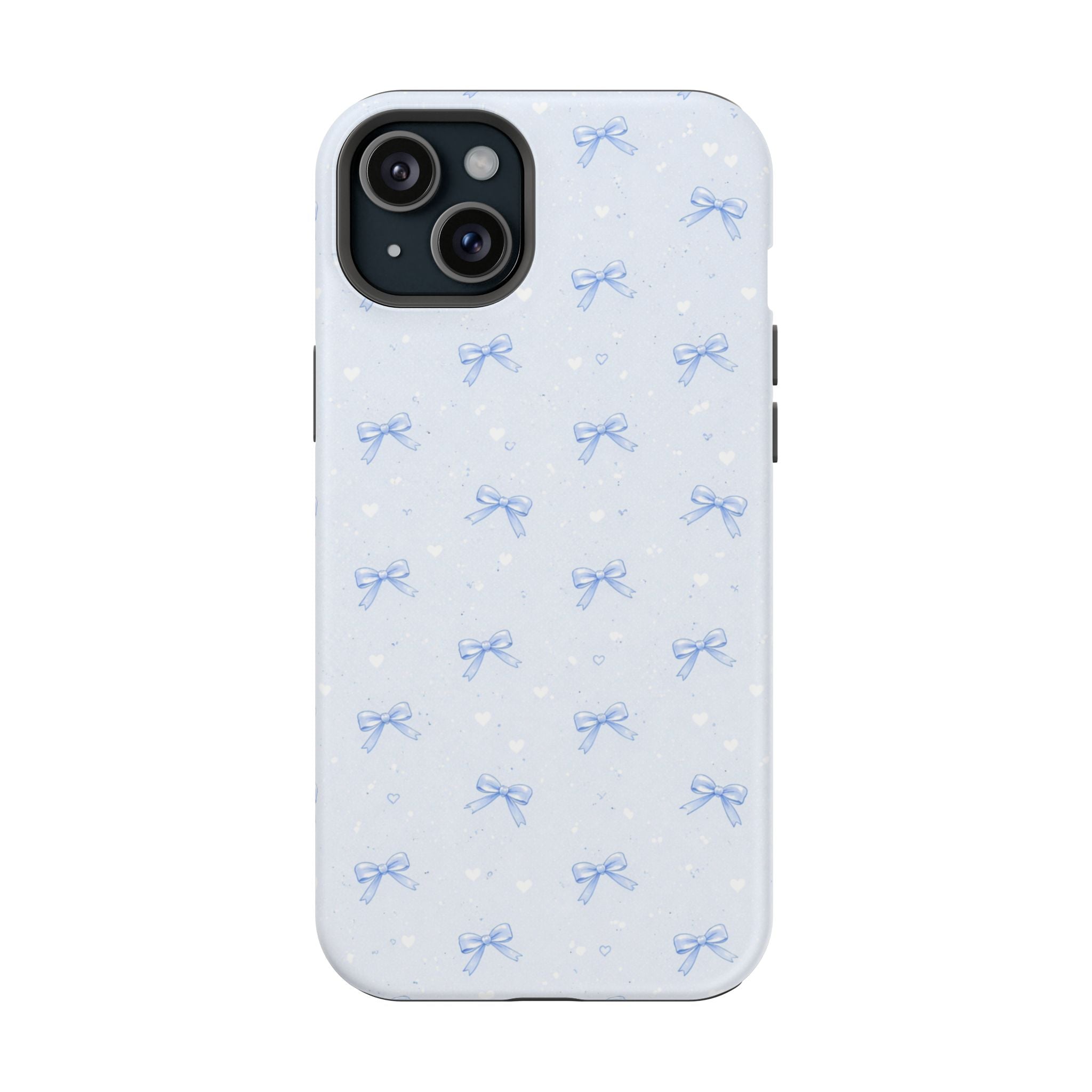 Blue Bow Pattern iPhone Case | Magnetic Impact-Resistant Case