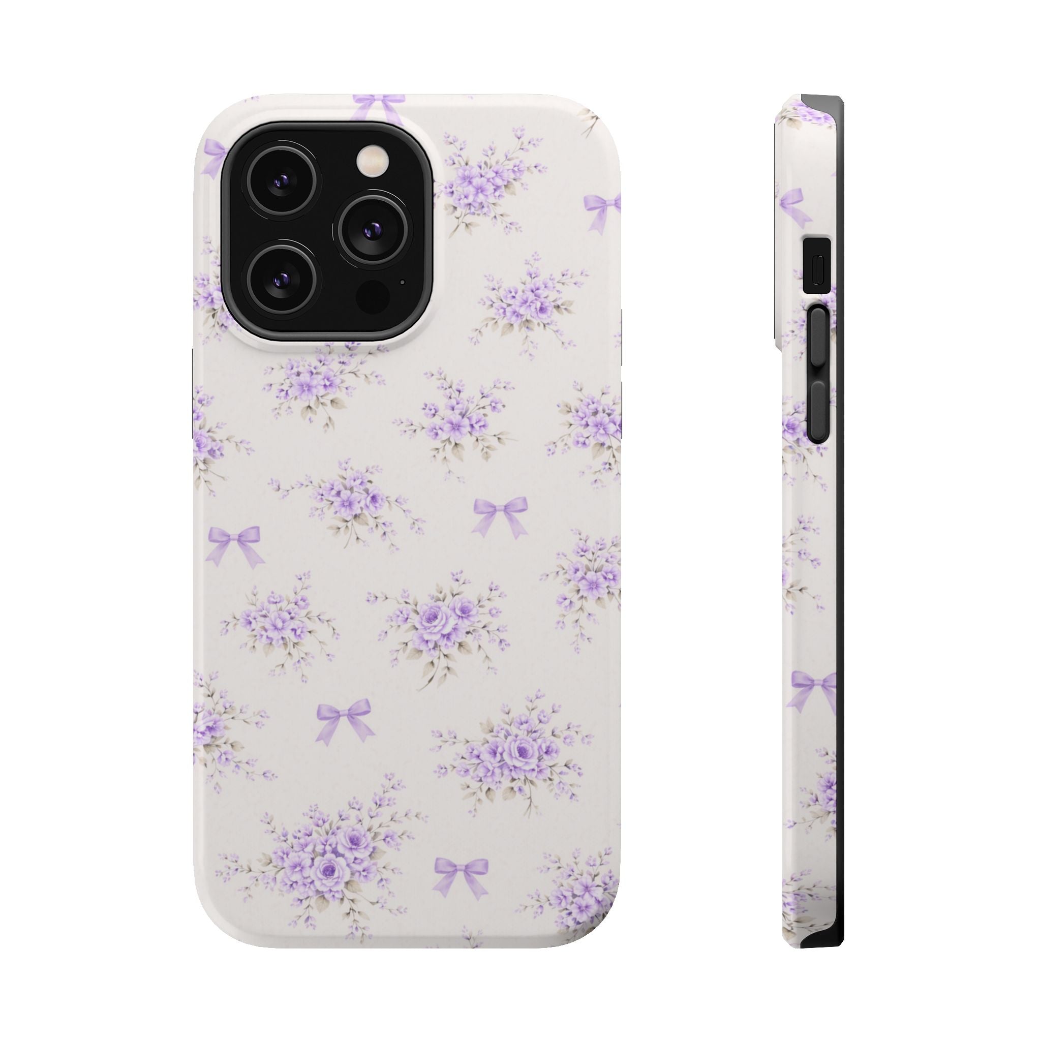Lavender Bouquet Pattern iPhone Case | Magnetic Impact-Resistant Case
