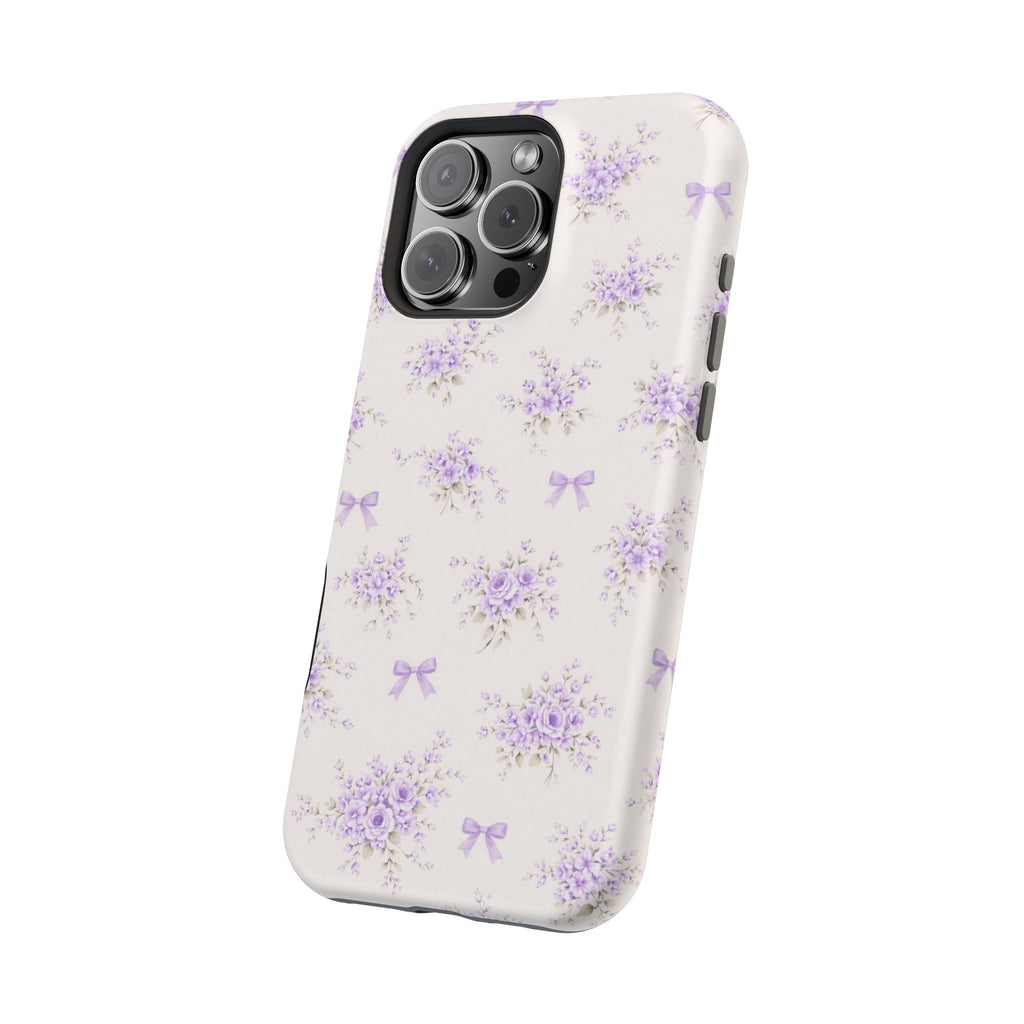 Lavender Bouquet Pattern iPhone Case | Magnetic Impact-Resistant Case