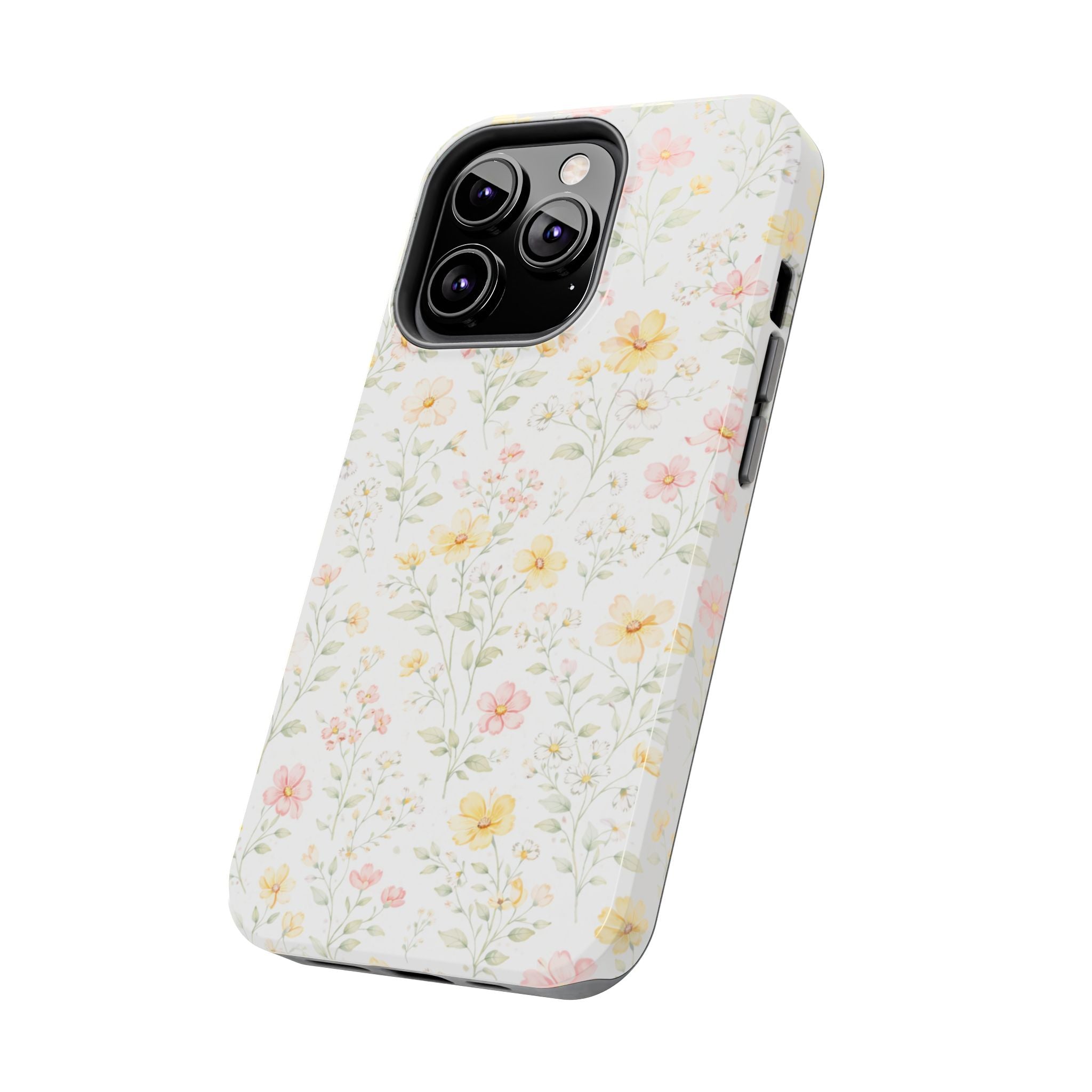 Delicate Pastel Wildflowers Tough Phone Case, Floral Botanical Pattern