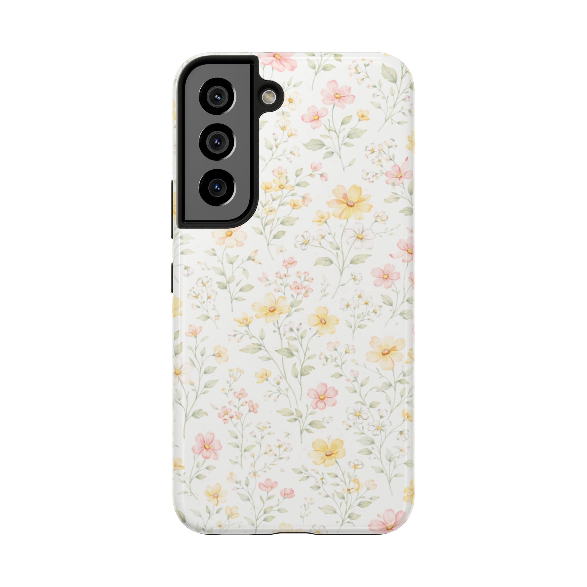 Pastel Floral Pattern Tough Phone Case, Vintage Dainty Flowers