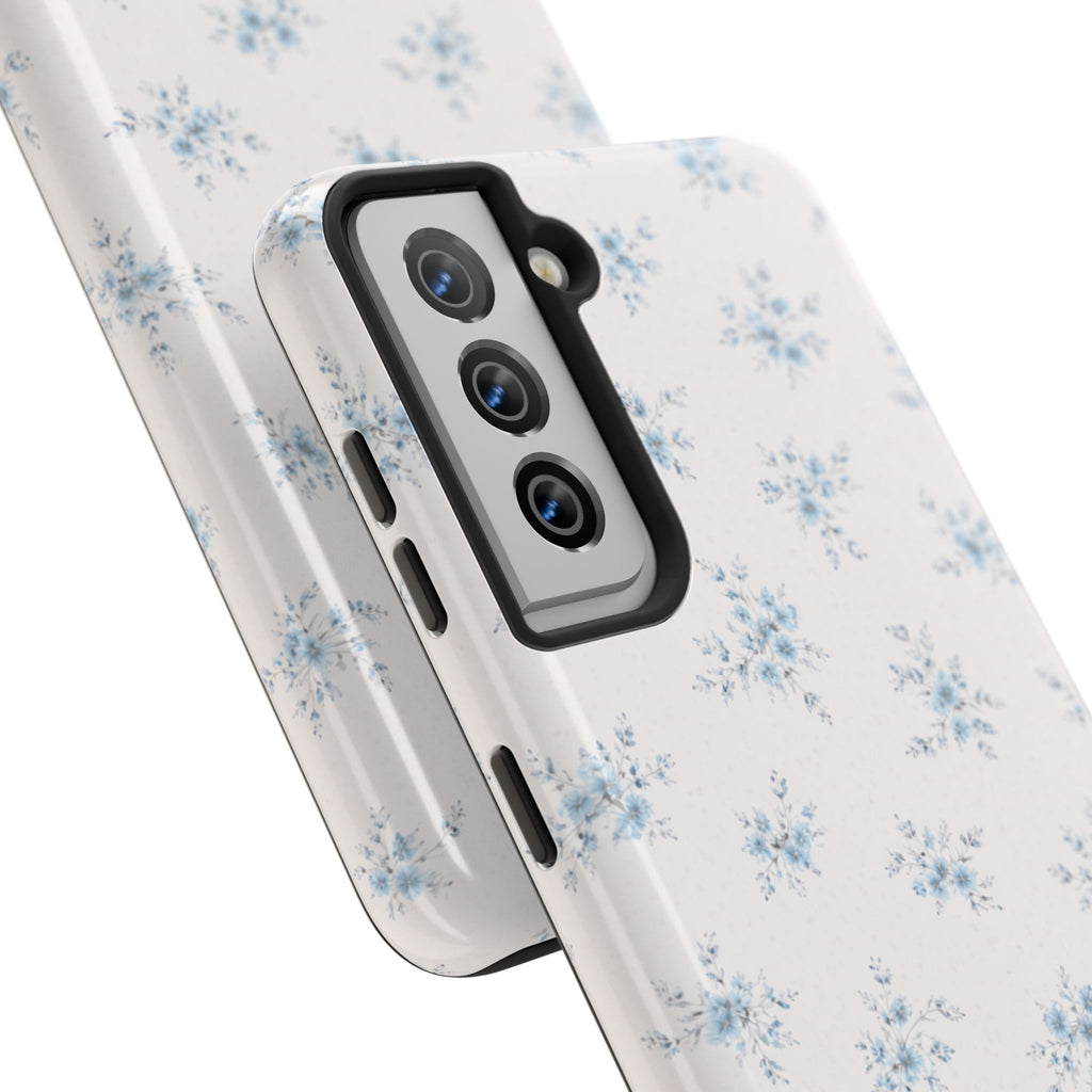 Blue Baby Breath Floral Samsung Galaxy Tough Phone Case, Delicate Botanical Print