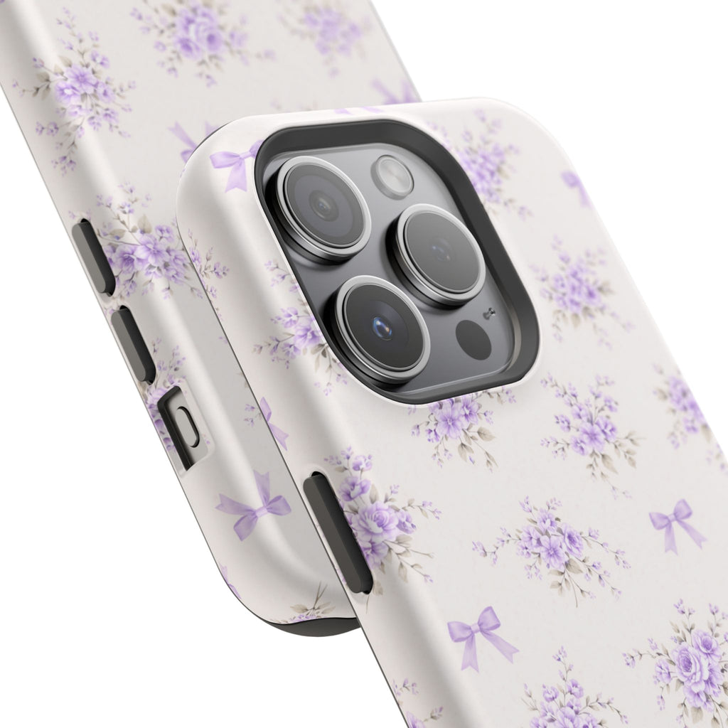 Lavender Bouquet Pattern iPhone Case | Magnetic Impact-Resistant Case