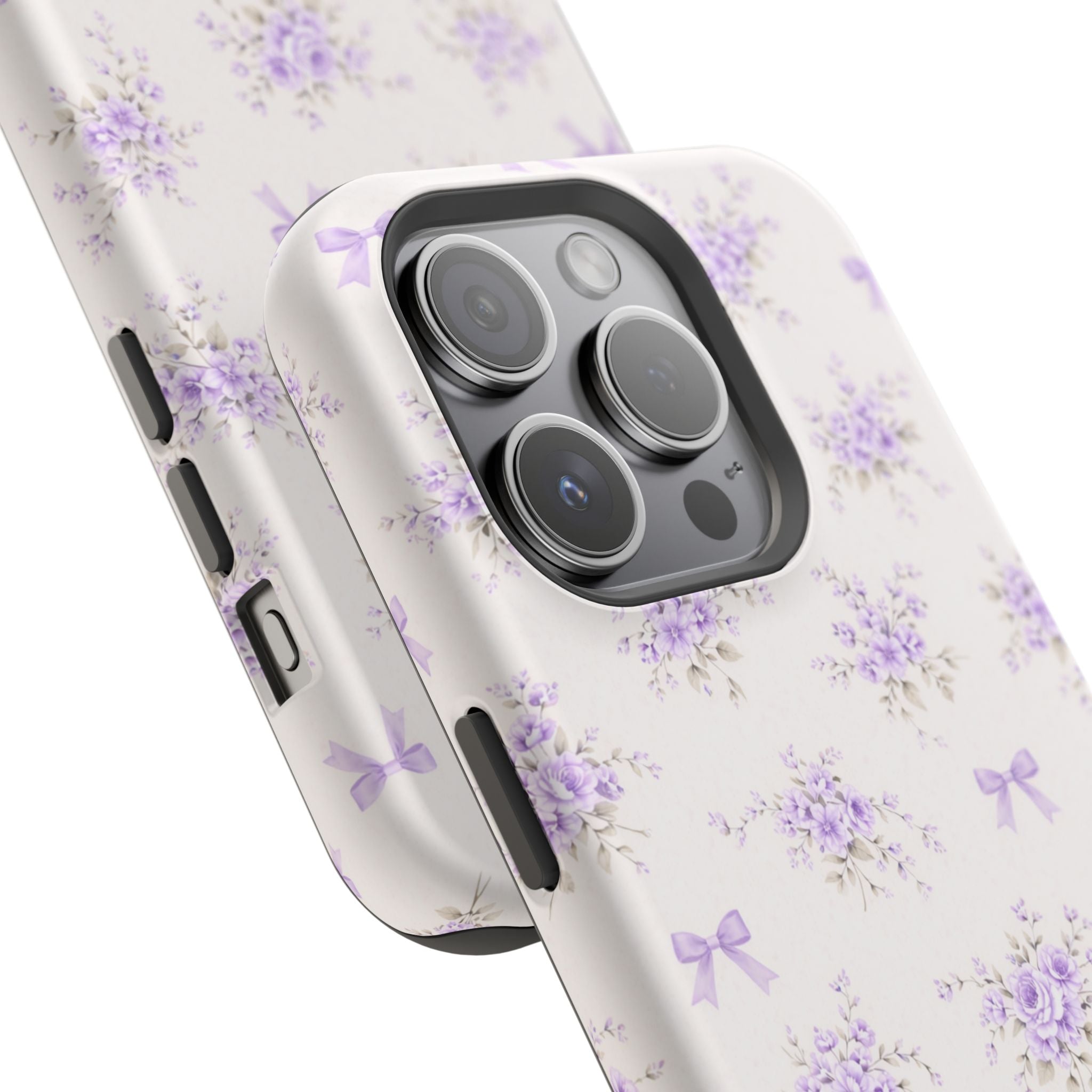 Lavender Bouquet Pattern iPhone Case | Magnetic Impact-Resistant Case