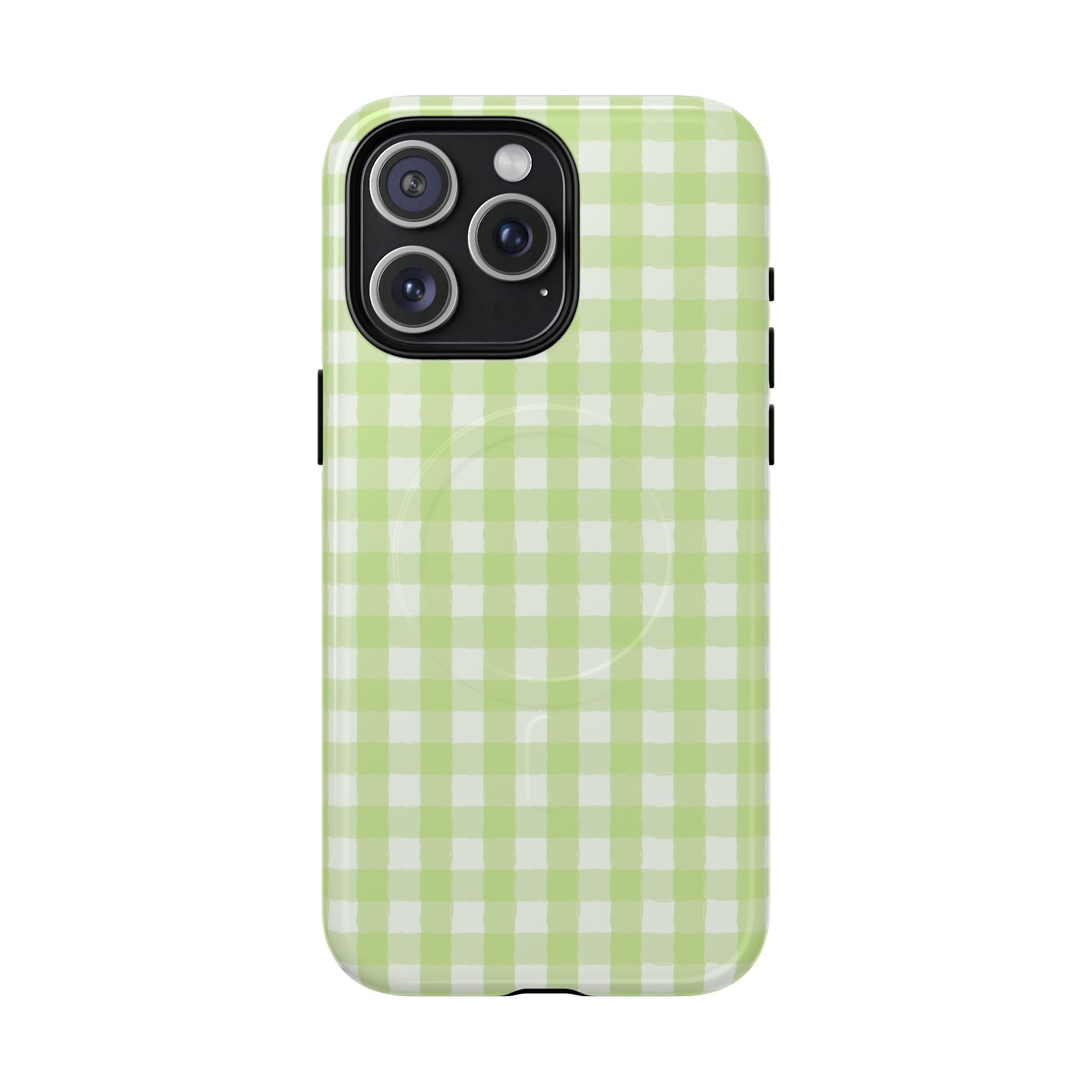 Green Gingham iPhone Case – MagSafe Compatible