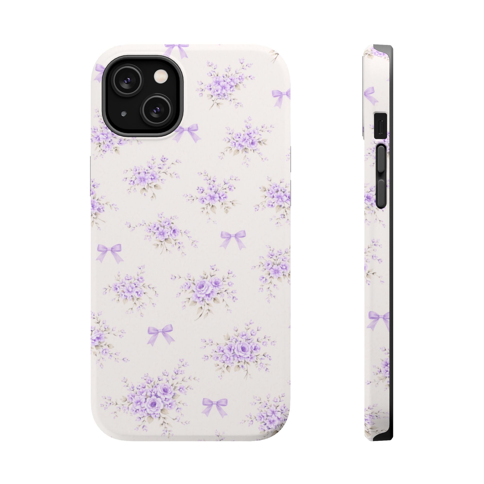 Lavender Bouquet Pattern iPhone Case | Magnetic Impact-Resistant Case