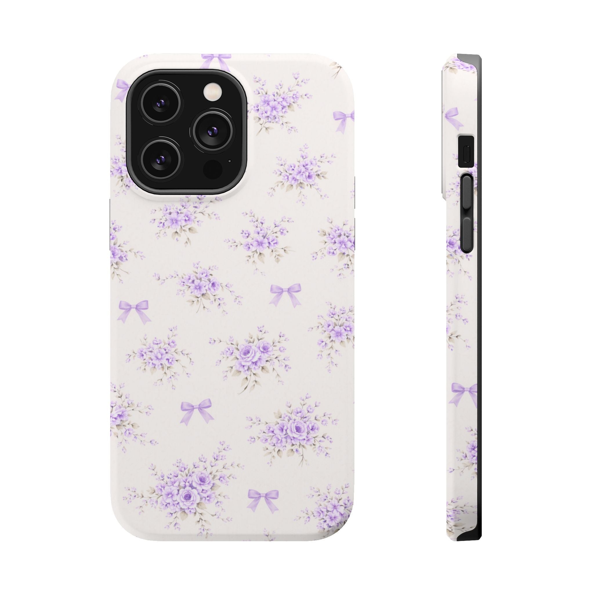 Lavender Bouquet Pattern iPhone Case | Magnetic Impact-Resistant Case
