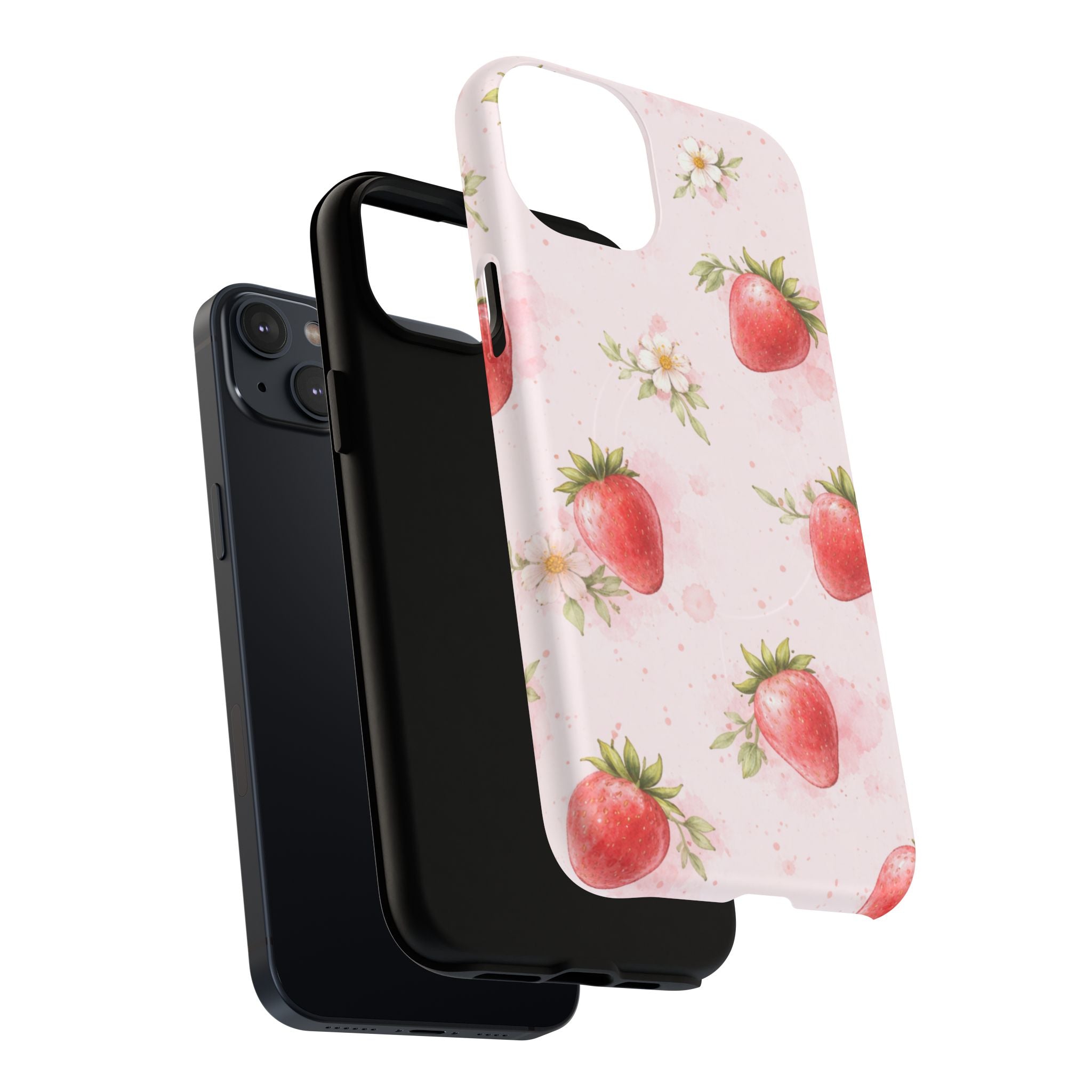Strawberry Blossom iPhone Case – MagSafe Compatible