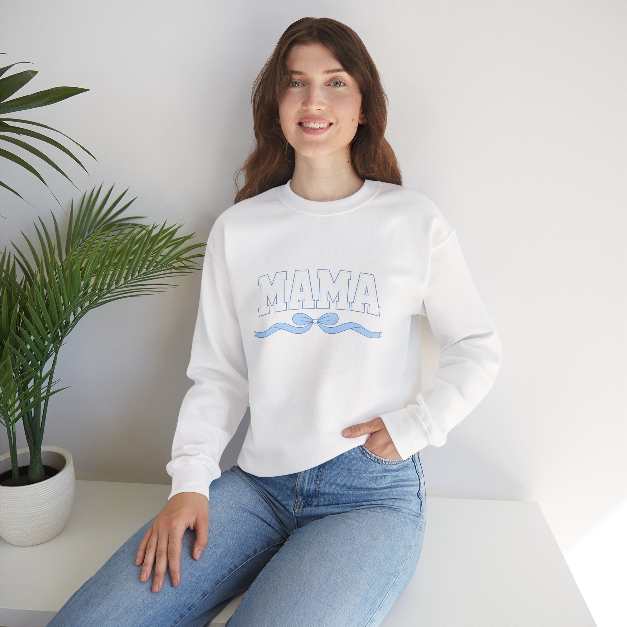 Mama Crewneck Sweatshirt — Soft Retro Wave Graphic for Moms