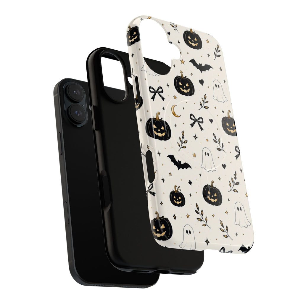 Halloween Ghost & Pumpkin Phone Case — MagSafe Tough Case with Drop Protection